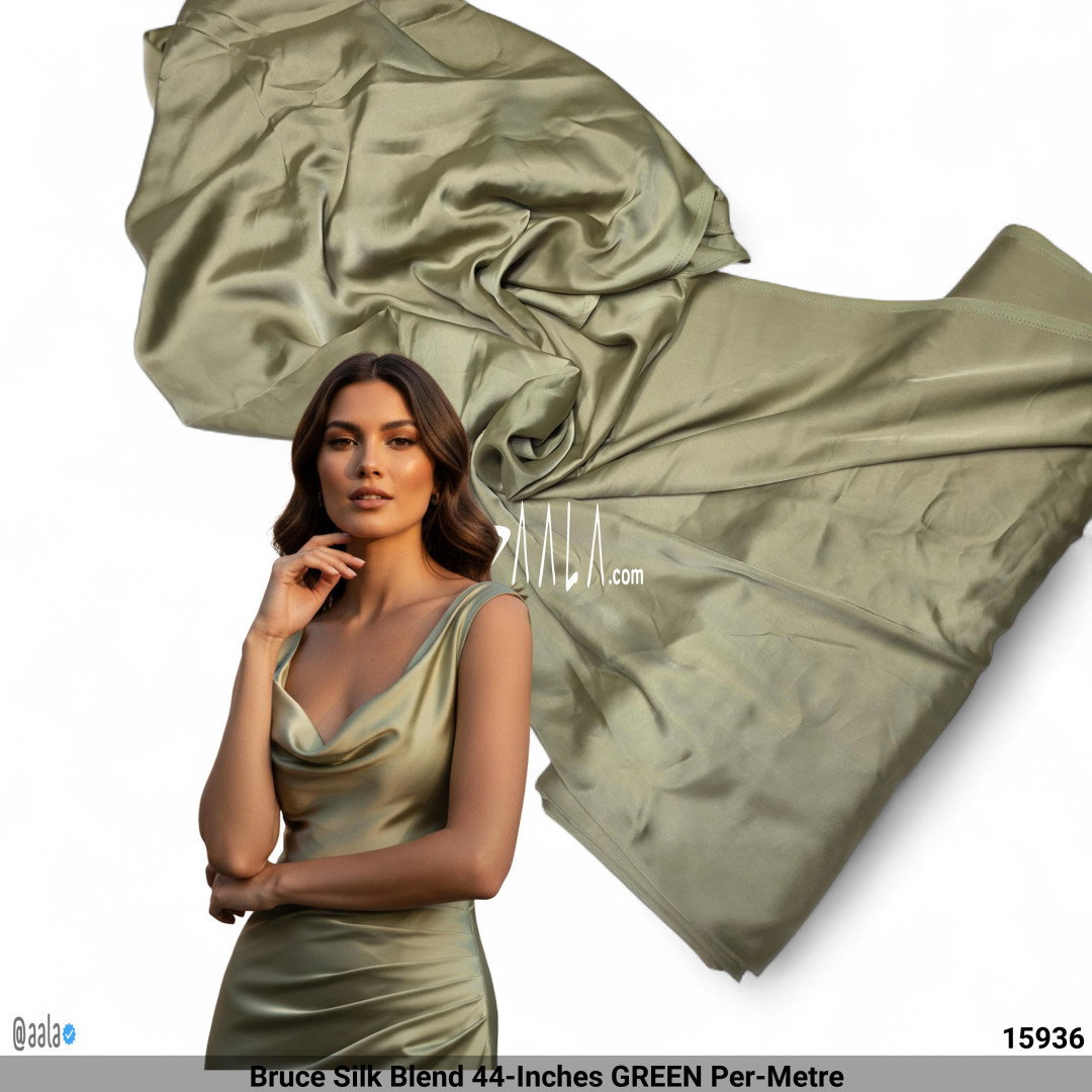Bruce Silk Blend 44-Inches GREEN Per-Metre