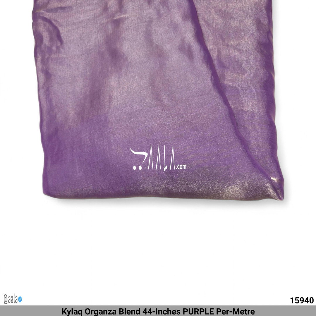 Kylaq Organza Blend 44-Inches PURPLE Per-Metre