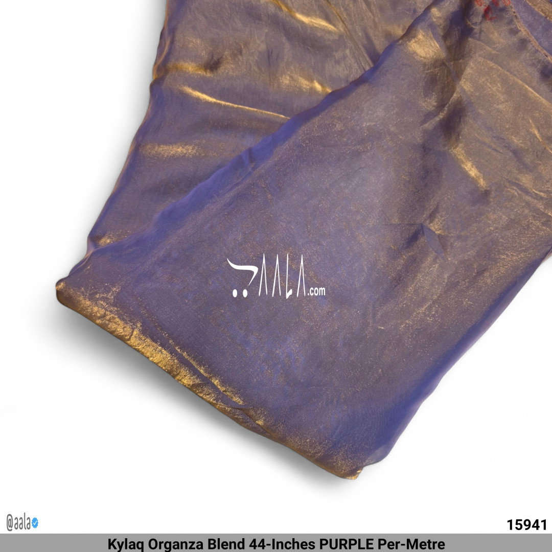 Kylaq Organza Blend 44-Inches PURPLE Per-Metre