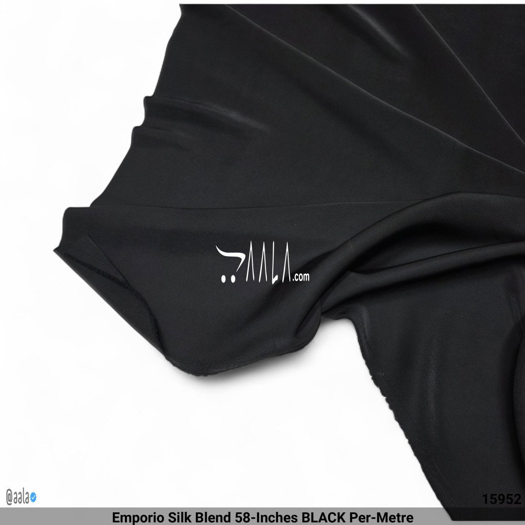 Emporio Silk Blend 58-Inches BLACK Per-Metre