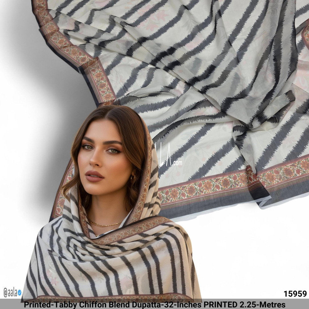 Printed-Tabby Chiffon Blend Dupatta-32-Inches PRINTED 2.25-Metres