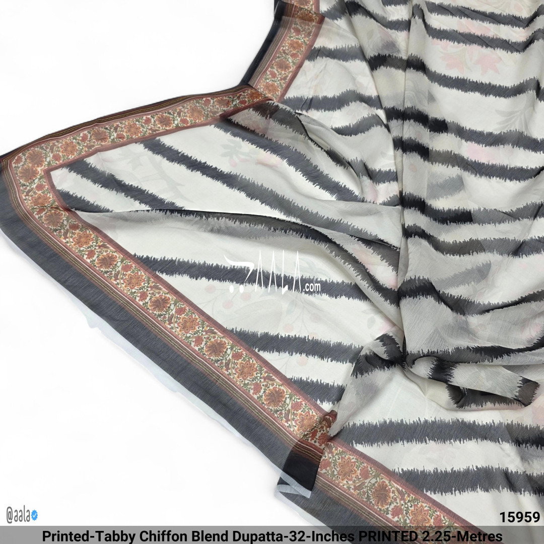 Printed-Tabby Chiffon Blend Dupatta-32-Inches PRINTED 2.25-Metres