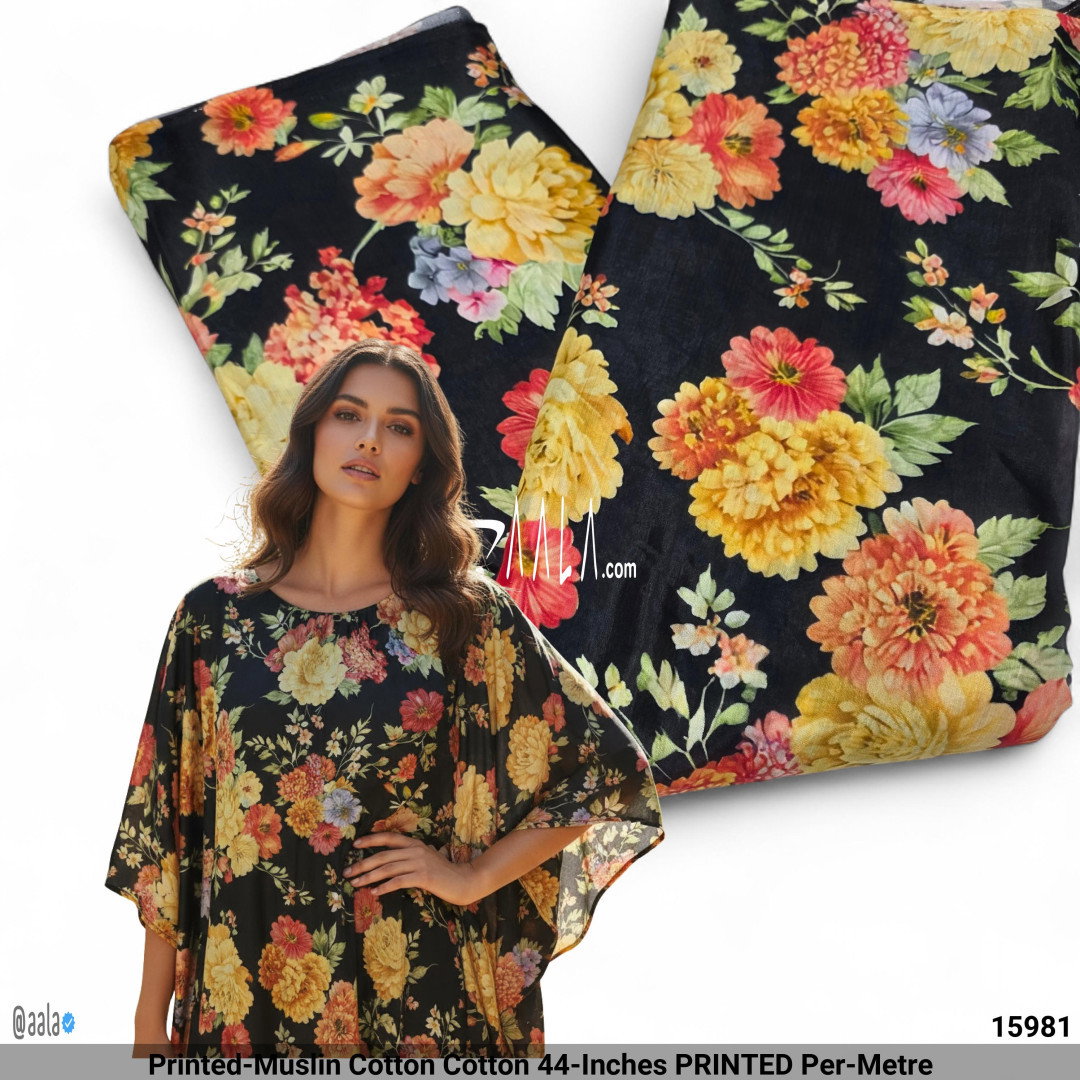 Printed-Muslin Cotton Cotton 44-Inches PRINTED Per-Metre