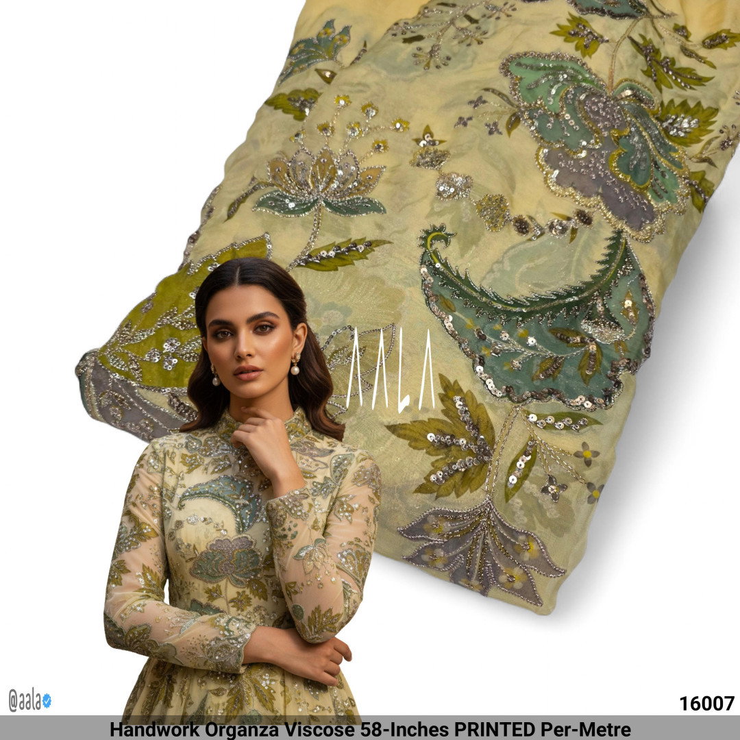 Handwork Organza Viscose 58-Inches PRINTED Per-Metre