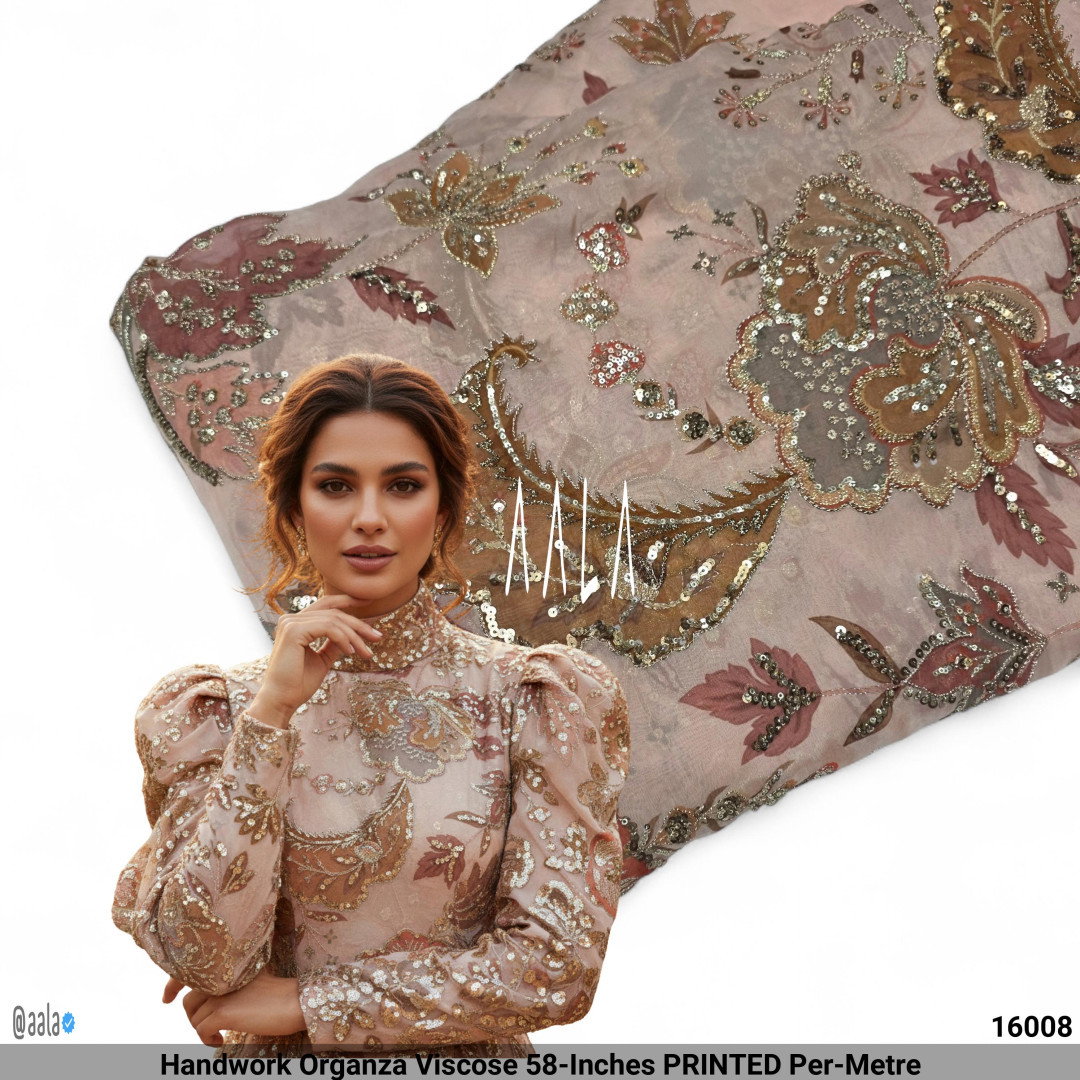 Handwork Organza Viscose 58-Inches PRINTED Per-Metre