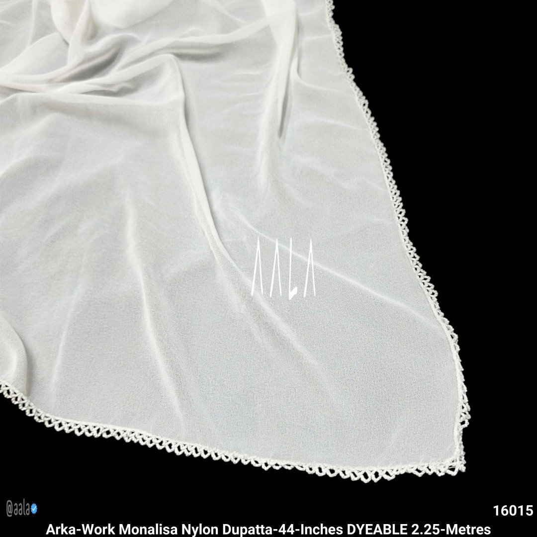 Arka-Work Monalisa Nylon Dupatta-44-Inches DYEABLE 2.25-Metres