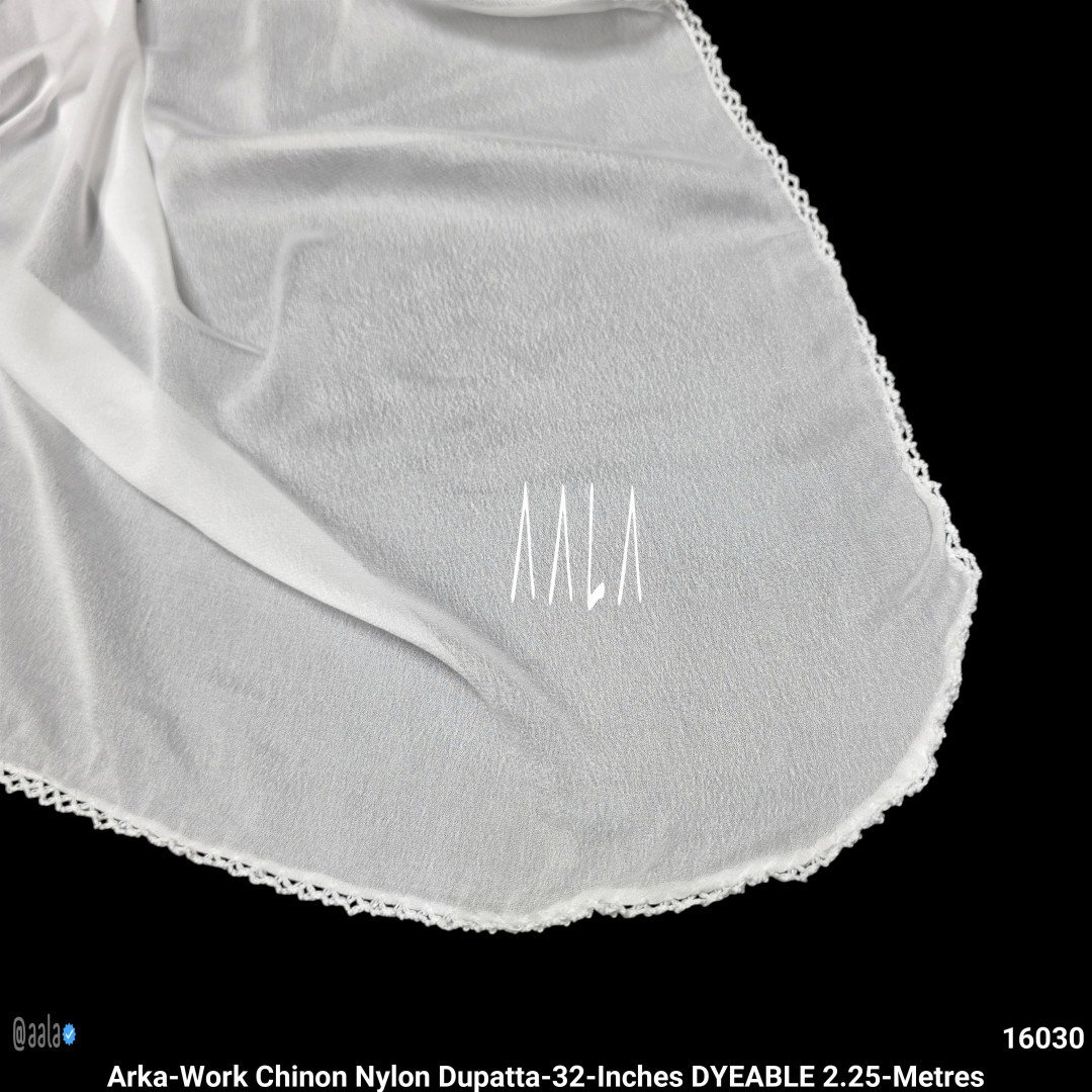 Arka-Work Chinon Nylon Dupatta-32-Inches DYEABLE 2.25-Metres