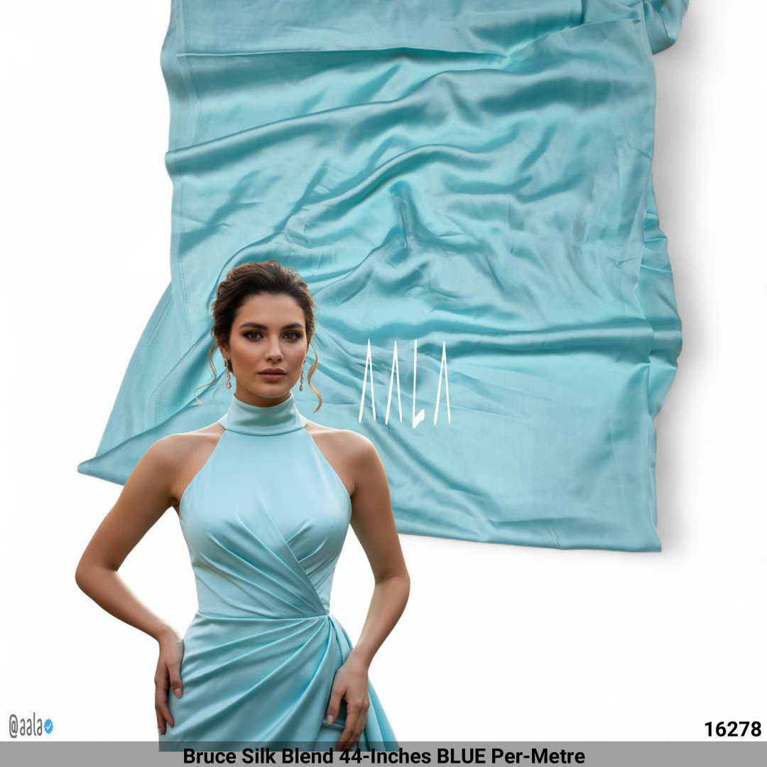 Bruce Silk Blend 44-Inches BLUE Per-Metre