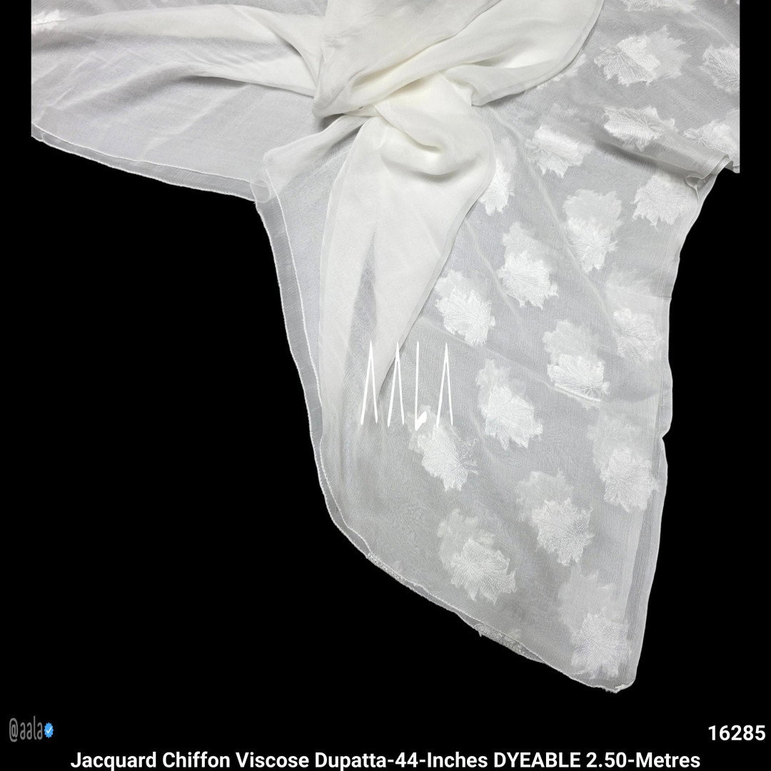 Jacquard Chiffon Viscose Dupatta-44-Inches DYEABLE 2.50-Metres