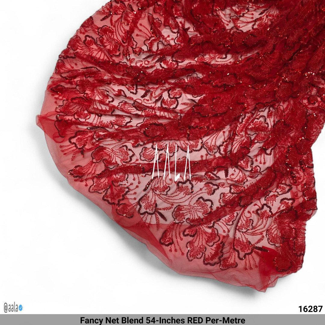 Fancy Net Blend 54-Inches RED Per-Metre
