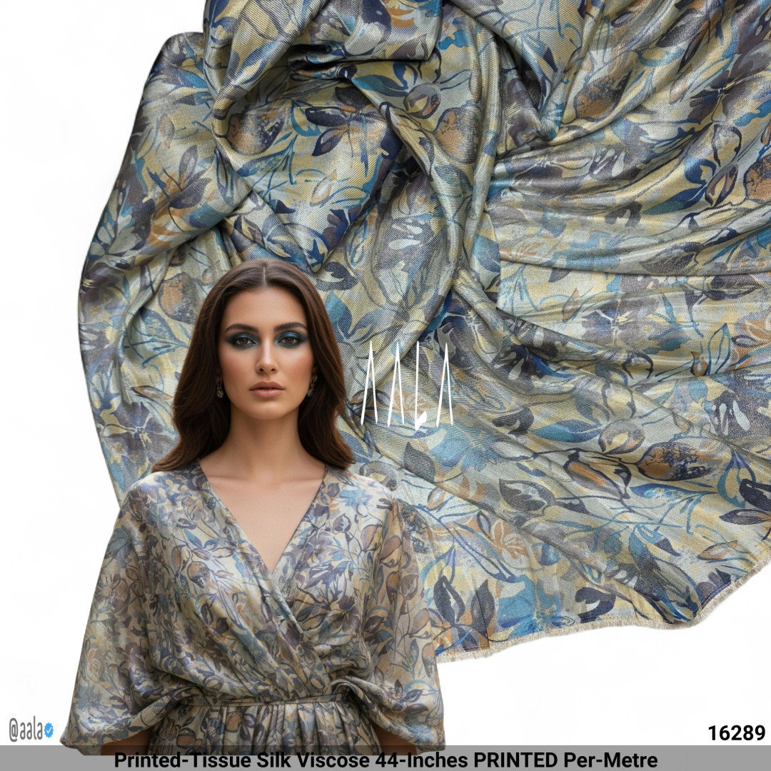 Printed-Tissue Silk Viscose 44-Inches PRINTED Per-Metre