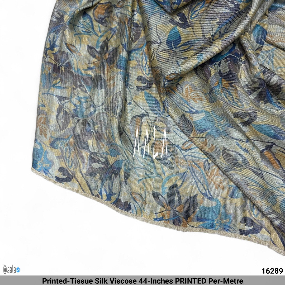 Printed-Tissue Silk Viscose 44-Inches PRINTED Per-Metre