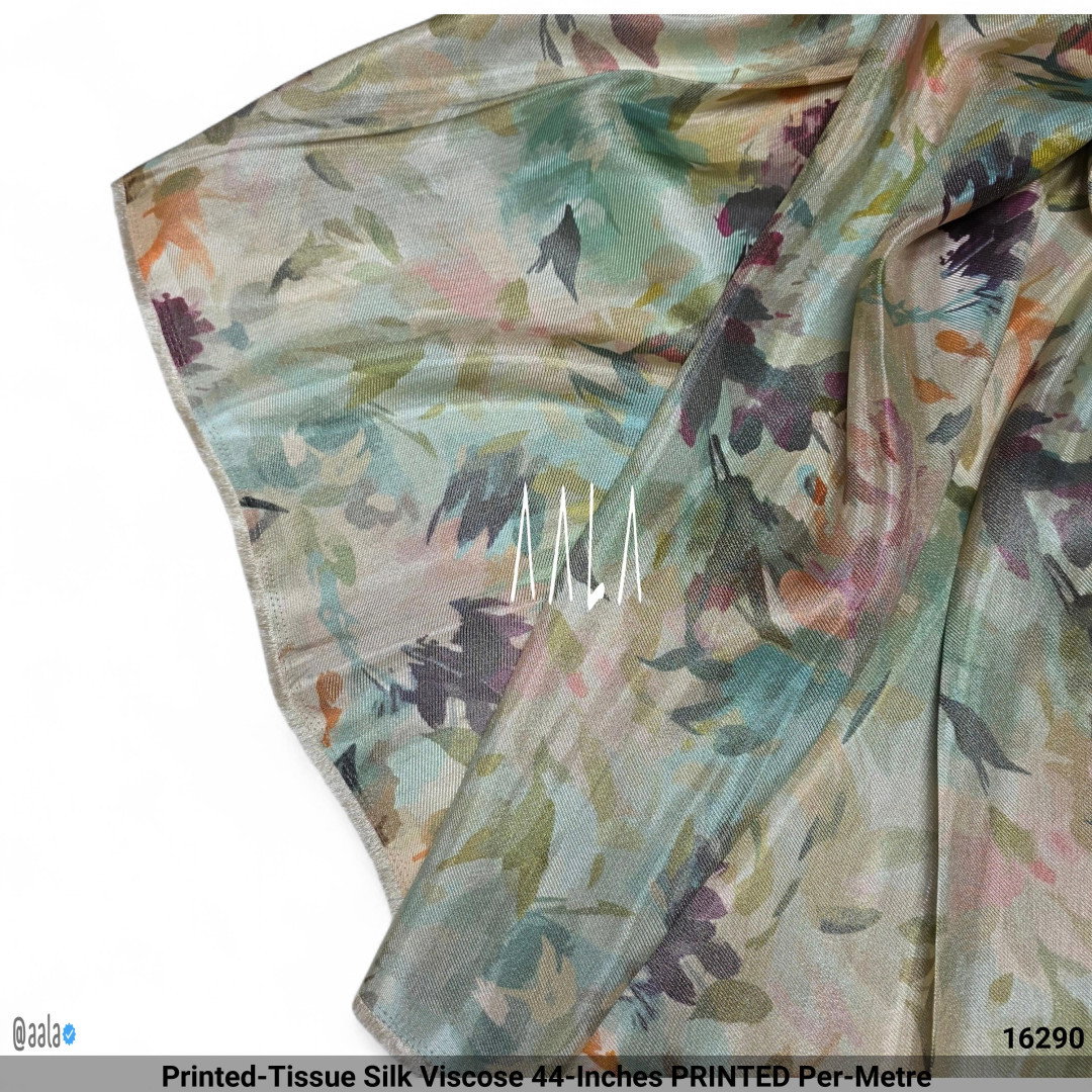 Printed-Tissue Silk Viscose 44-Inches PRINTED Per-Metre