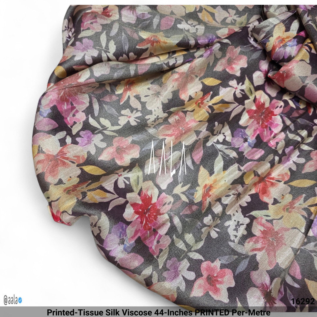 Printed-Tissue Silk Viscose 44-Inches PRINTED Per-Metre