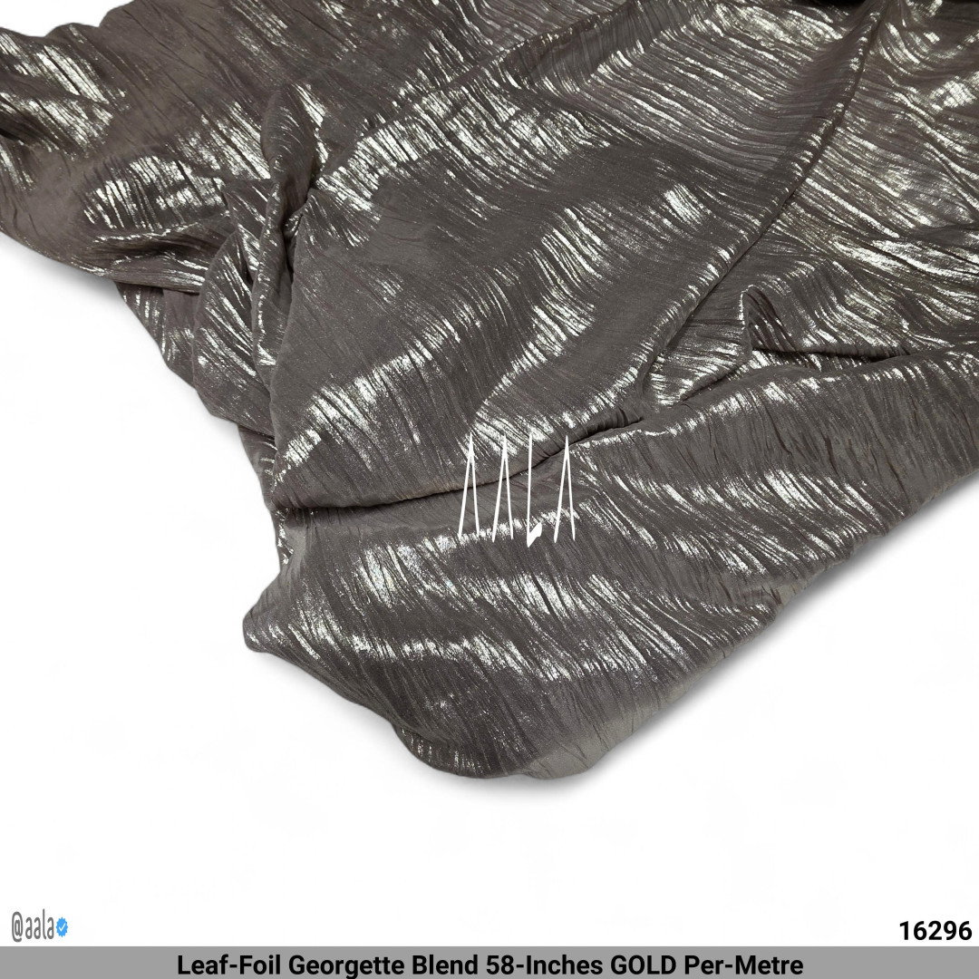 Leaf-Foil Georgette Blend 58-Inches GOLD Per-Metre