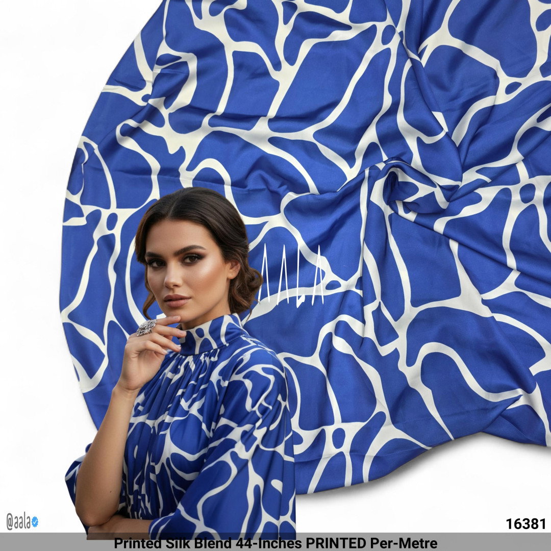 Printed Silk Blend 44-Inches PRINTED Per-Metre