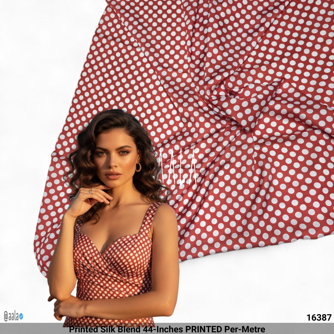 Printed Silk Blend 44-Inches PRINTED Per-Metre