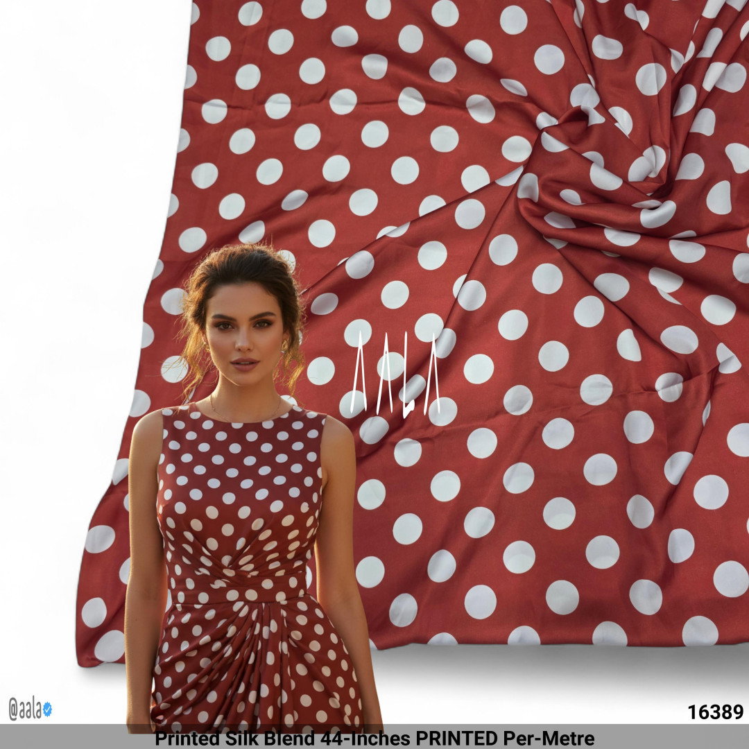 Printed Silk Blend 44-Inches PRINTED Per-Metre
