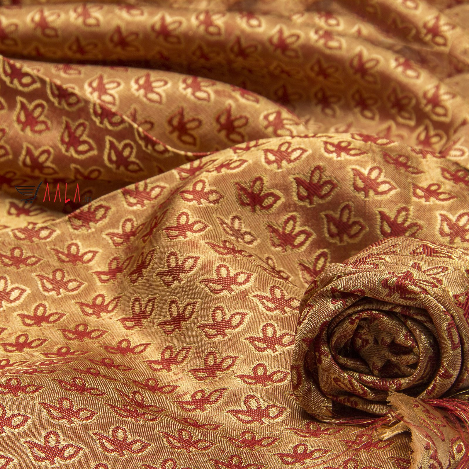 Brocade Silk Poly-ester 44 Inches Dyed Per Metre #1814