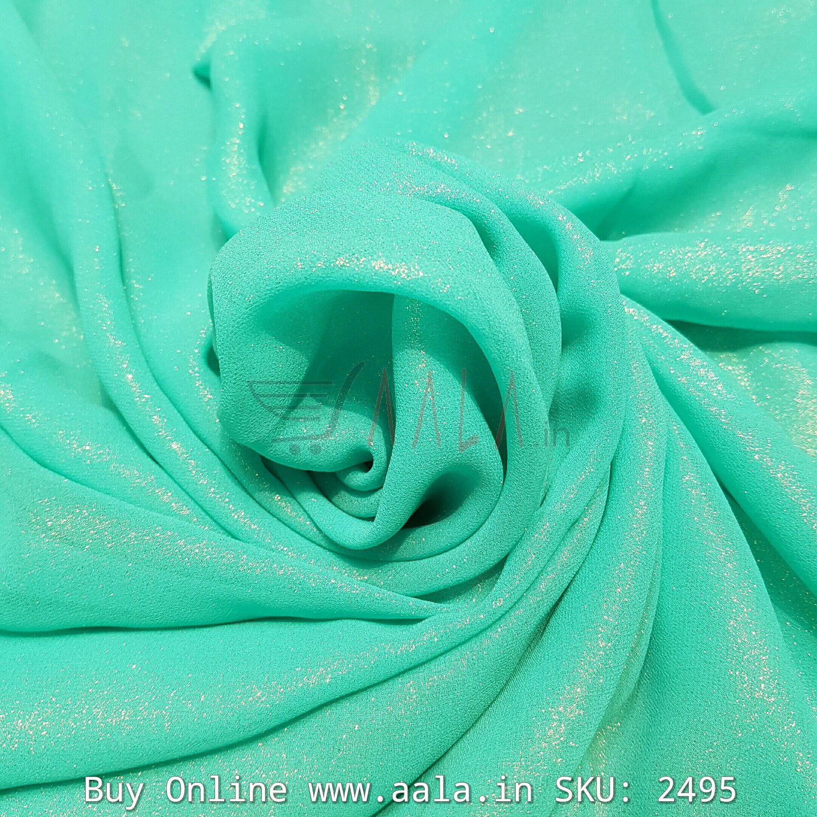 Half Coating Georgette Poly-ester 44 Inches Dyed Per Metre #2495
