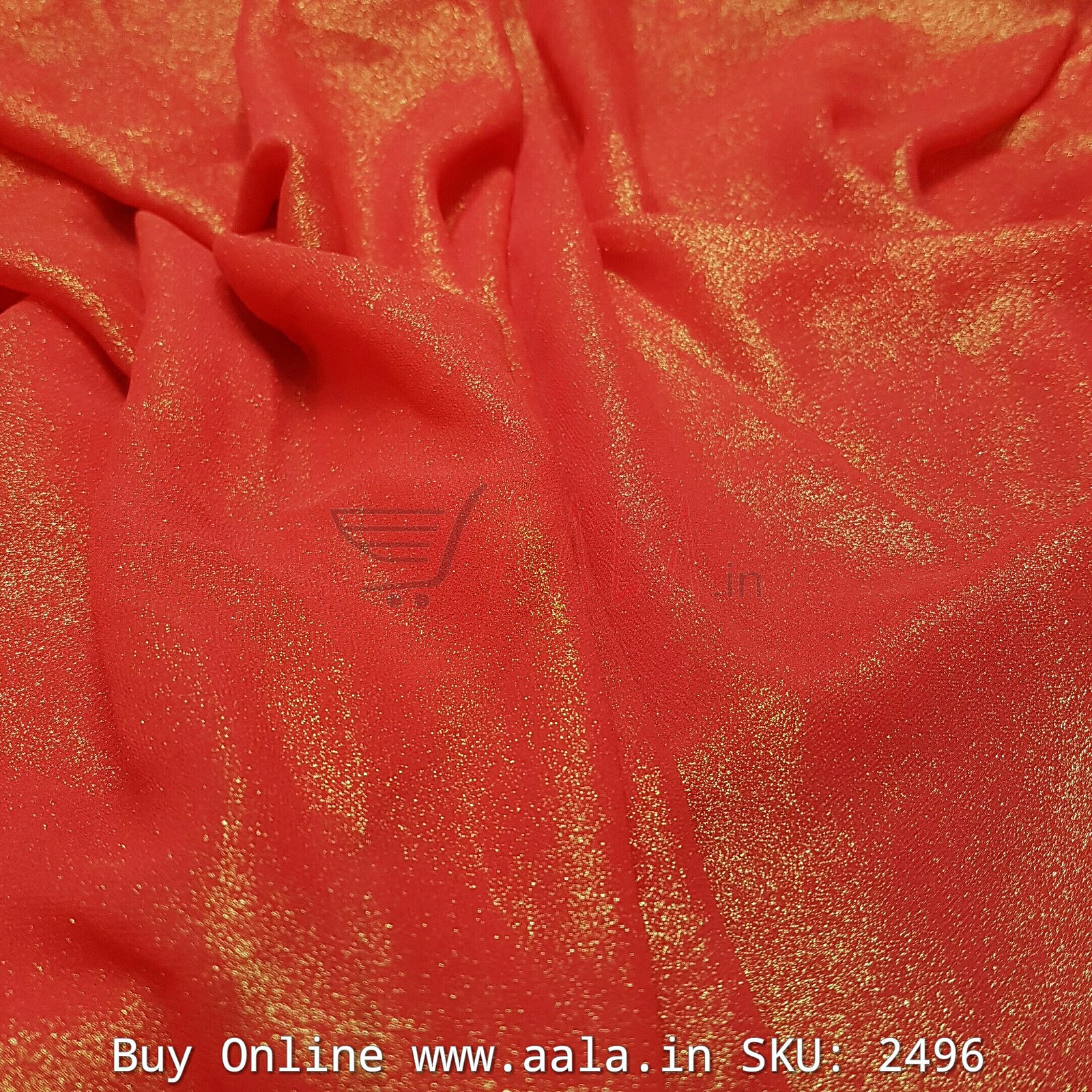 Half Coating Georgette Poly-ester 44 Inches Dyed Per Metre #2496