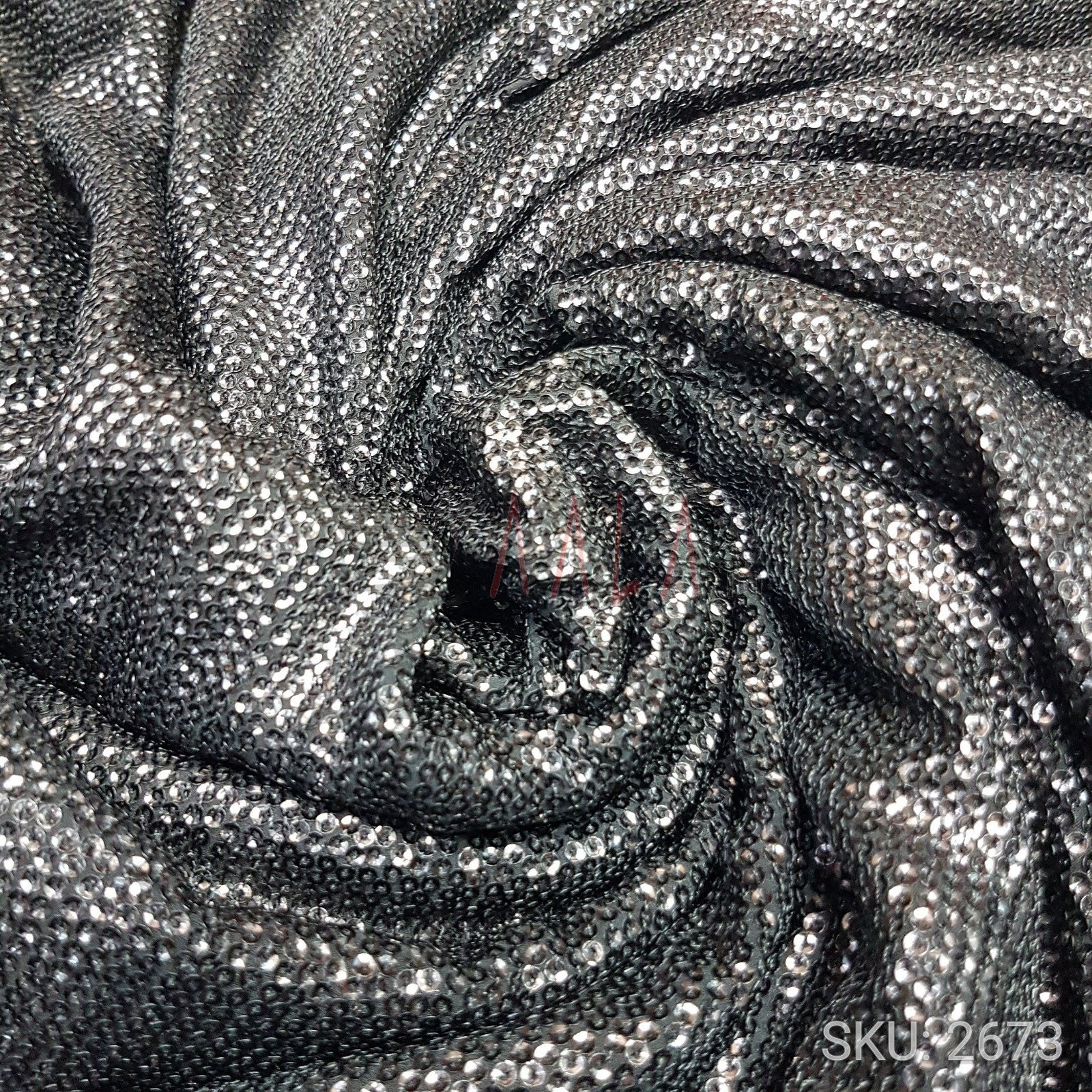 Katori Sequins Georgette Viscose 44 Inches Dyed Per Metre #2673