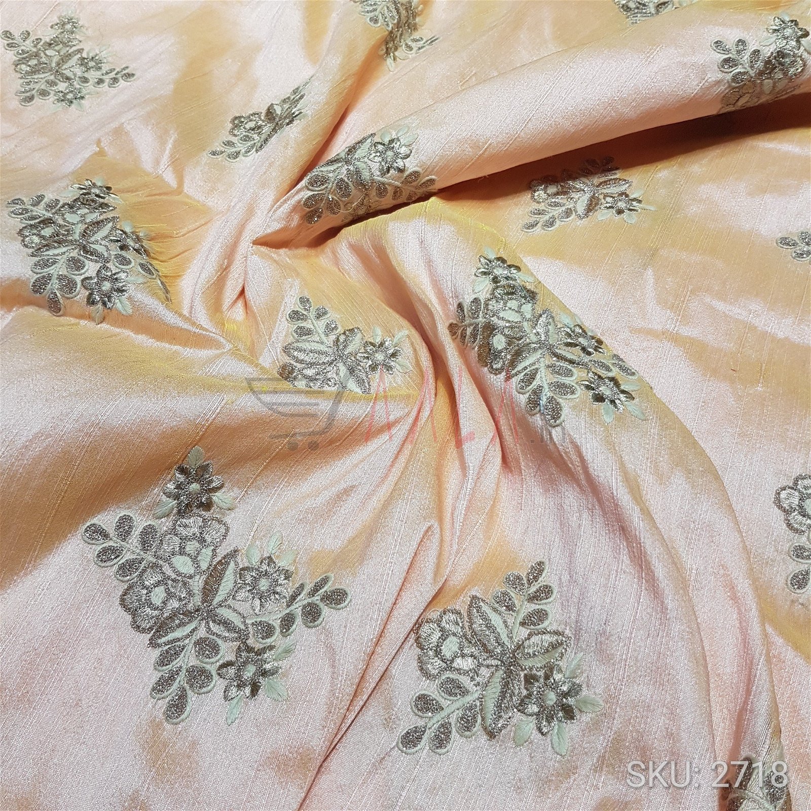 Zari Cotton Silk Poly-ester 44 Inches Dyed Per Metre #2718