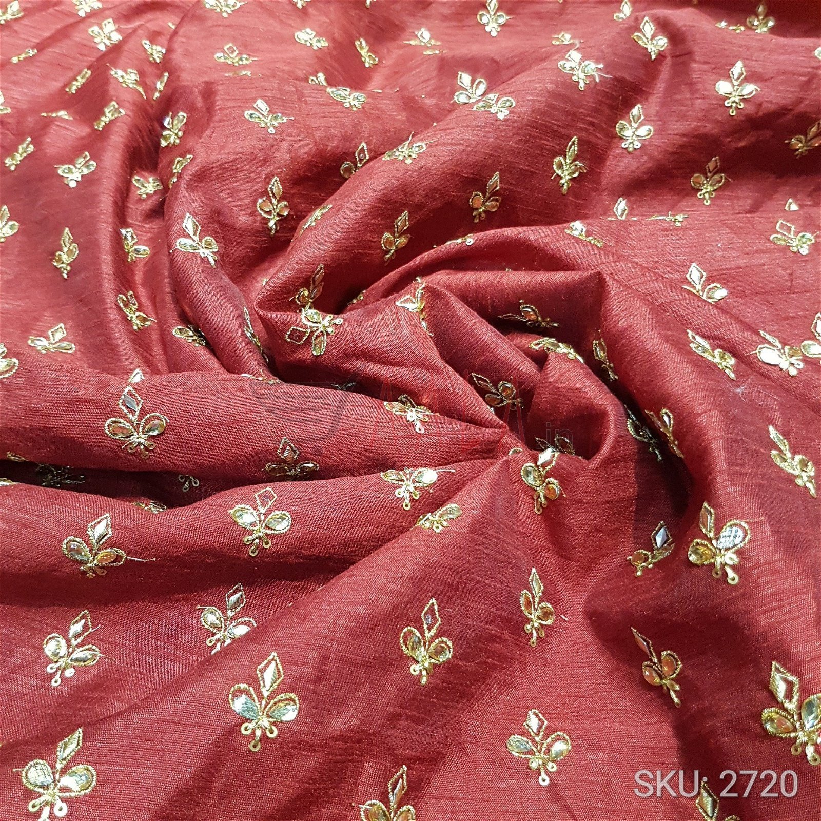 Zari Cotton Silk Poly-ester 44 Inches Dyed Per Metre #2720