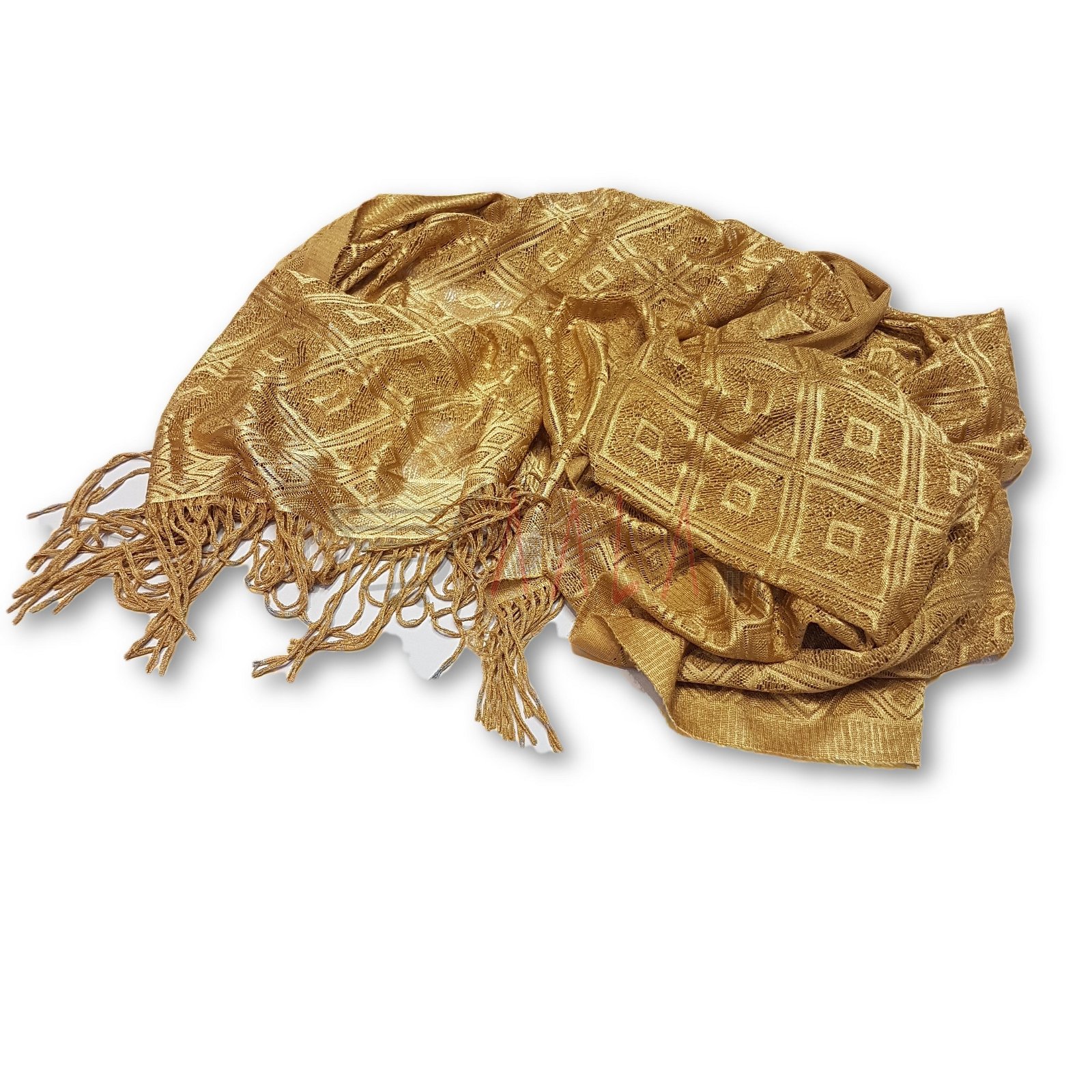Gold Lycra Net Dupatta 20 Inches Dyed 2.25 Metres #2843