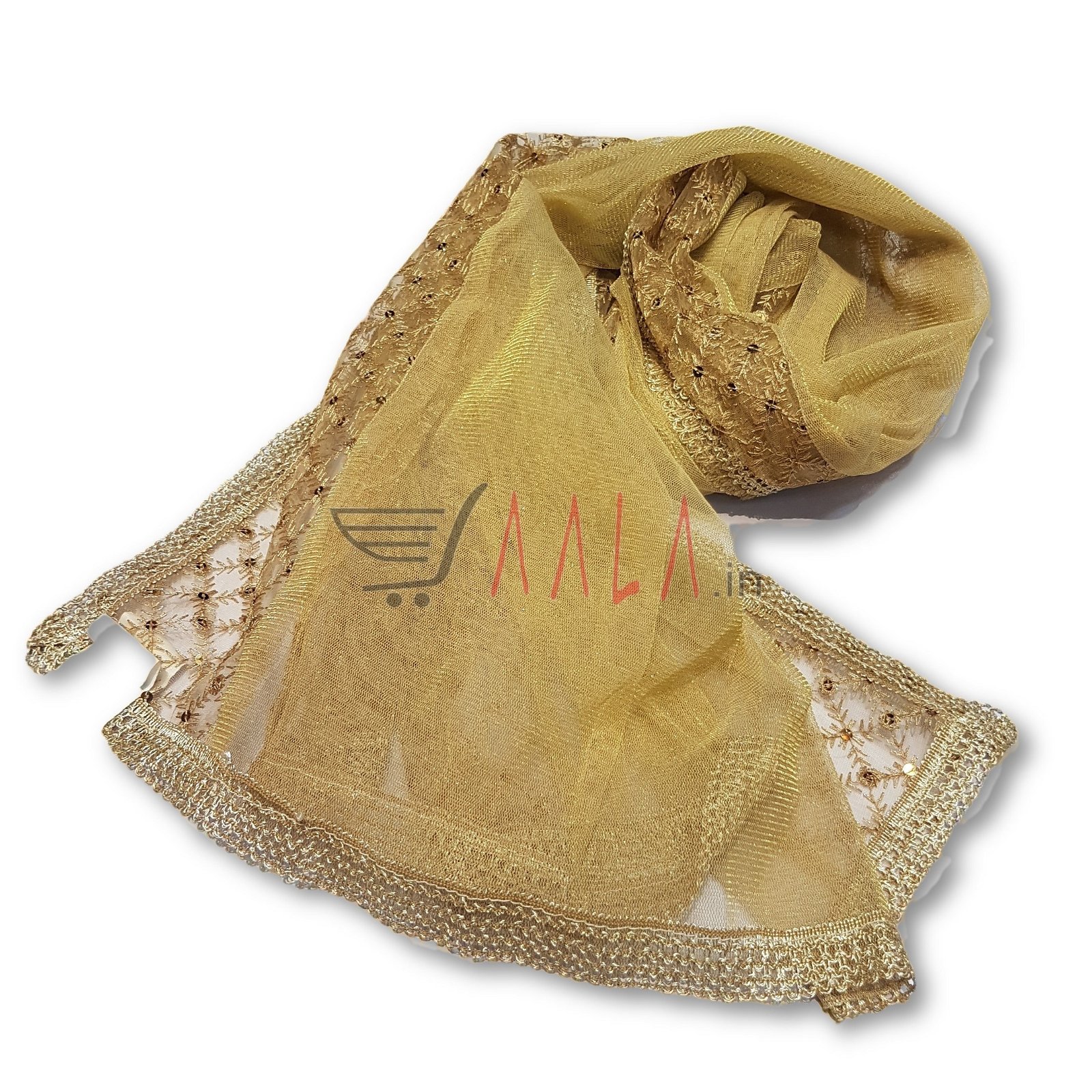 Flower Net Dupatta 24 Inches Dyed 2.00 Metres #2845