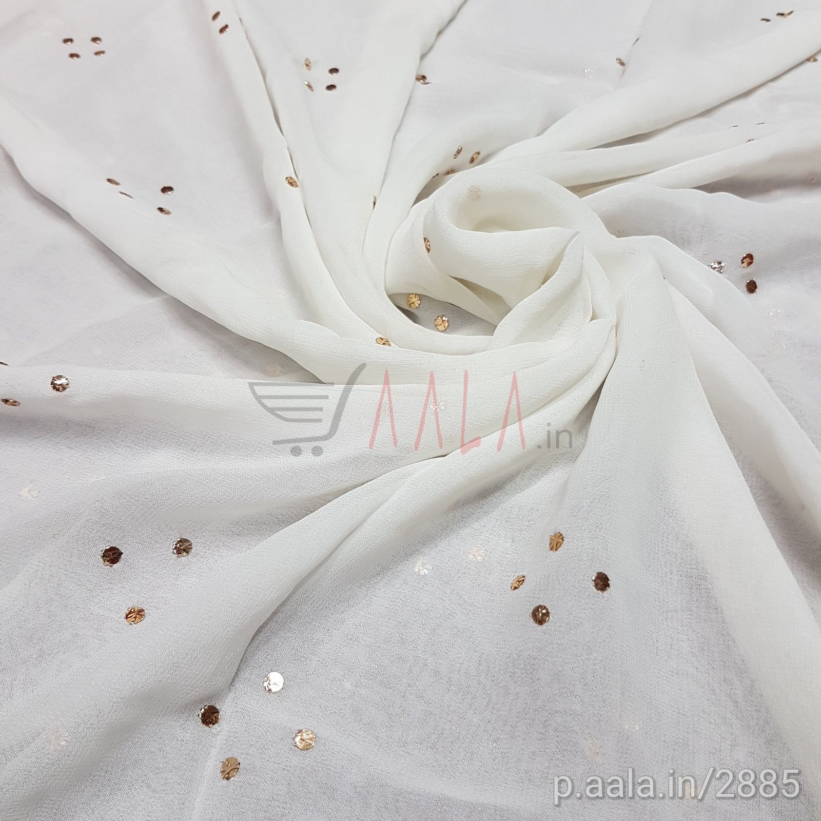 Mukaish Lite Gold Georgette Viscose 44 Inches Dyeable 2.50 Metres #2885