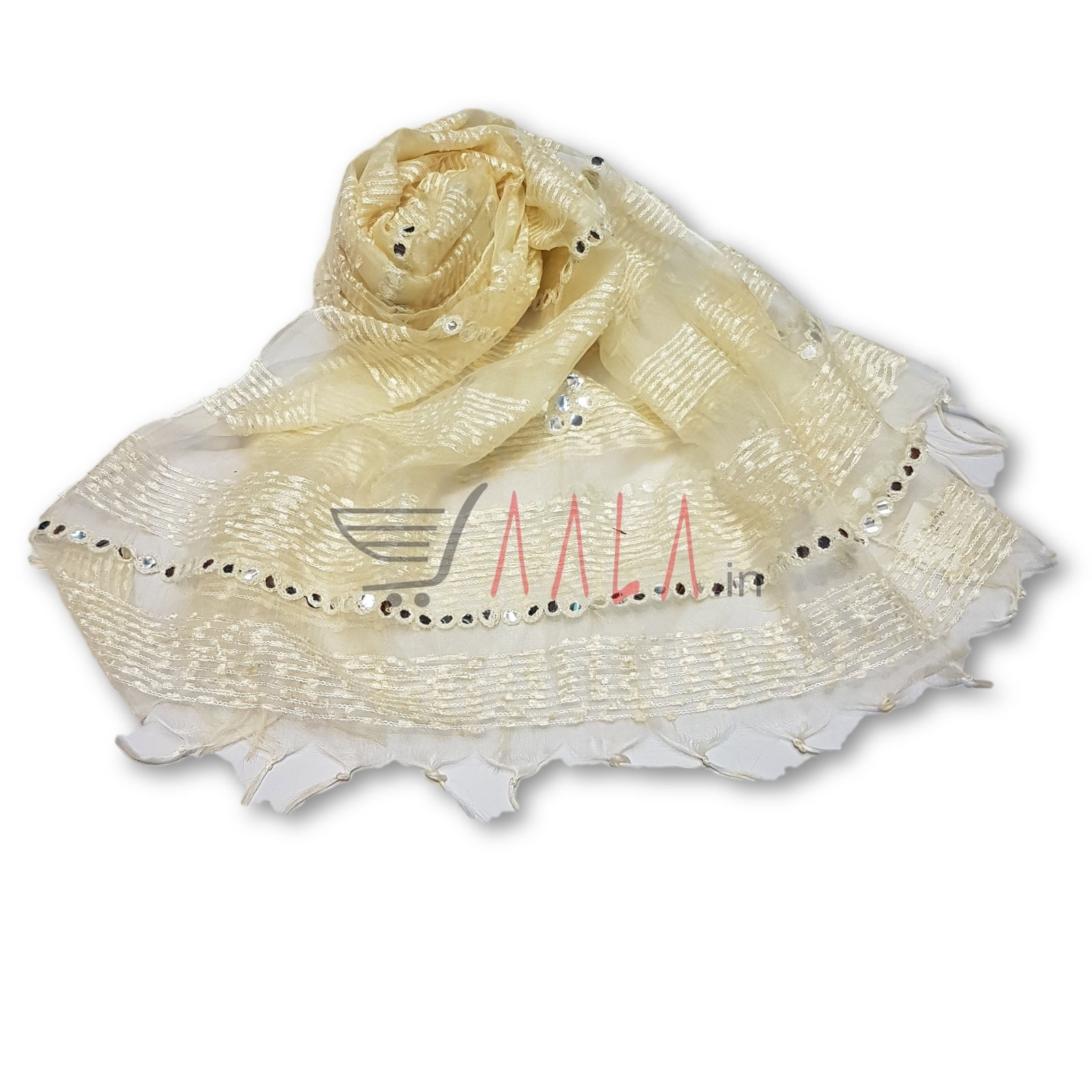 Line Tissue Dupatta 30 Inches Dyed 2.25 Metres 