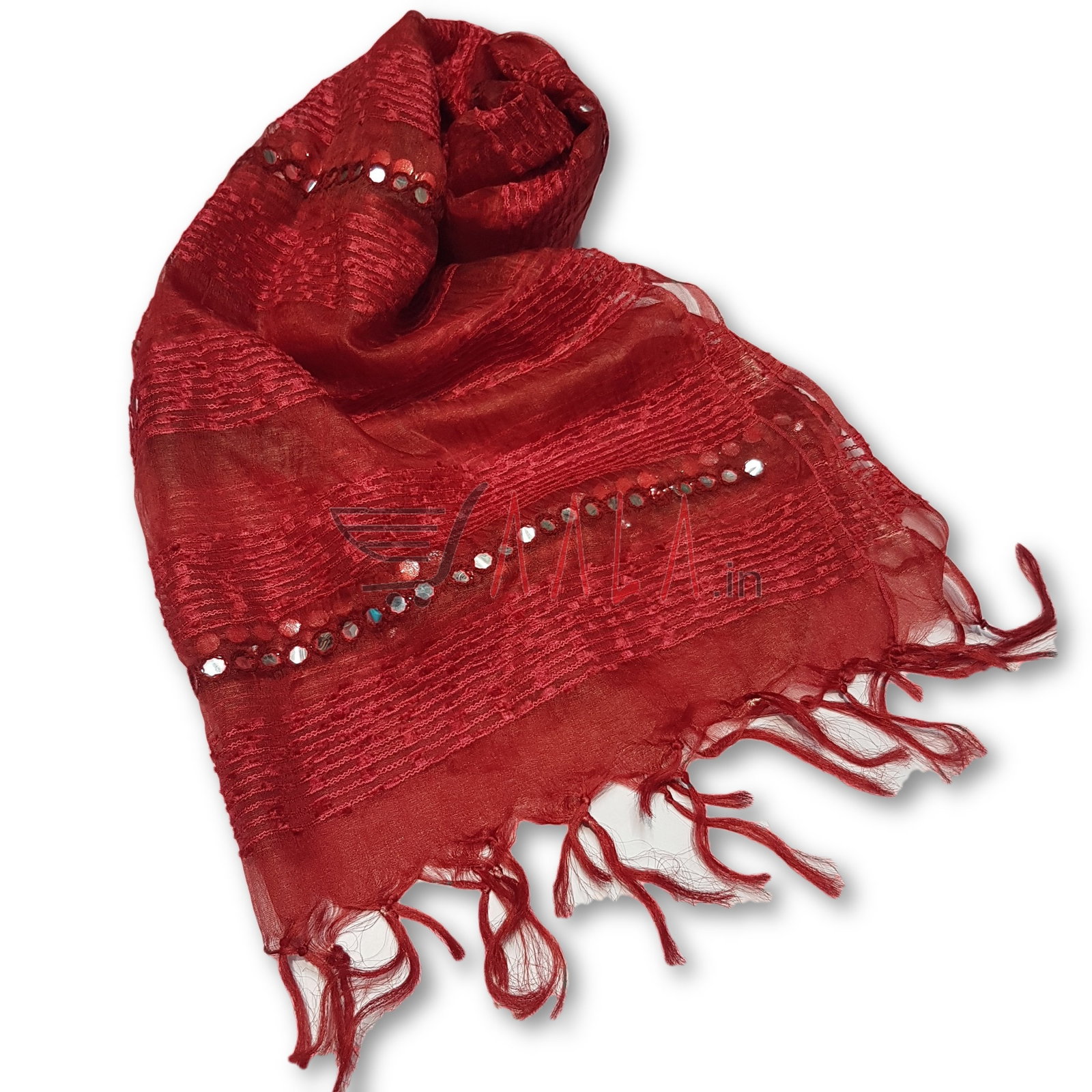 Line Tissue Dupatta 30 Inches Dyed 2.25 Metres 