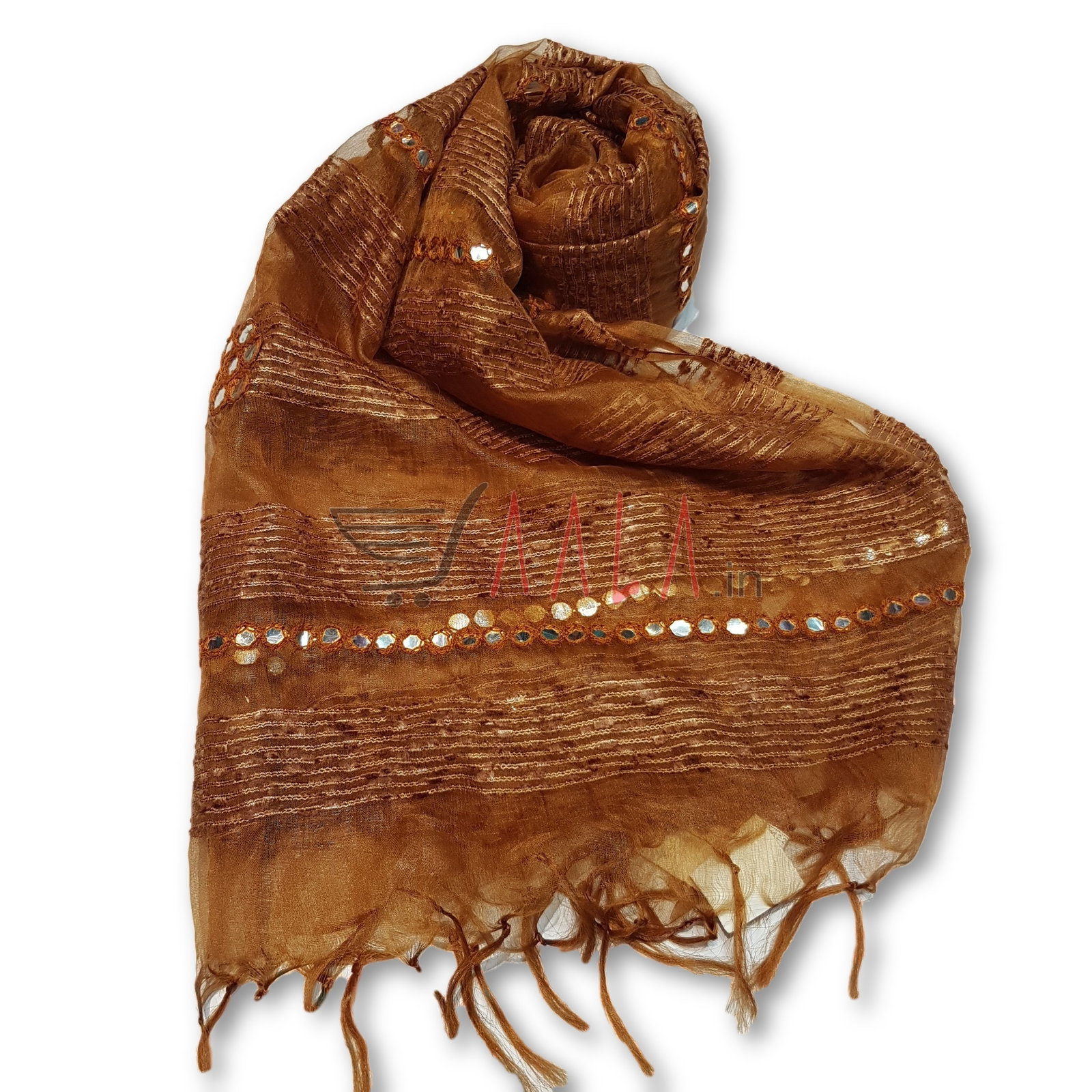 Line Tissue Dupatta 30 Inches Dyed 2.25 Metres 