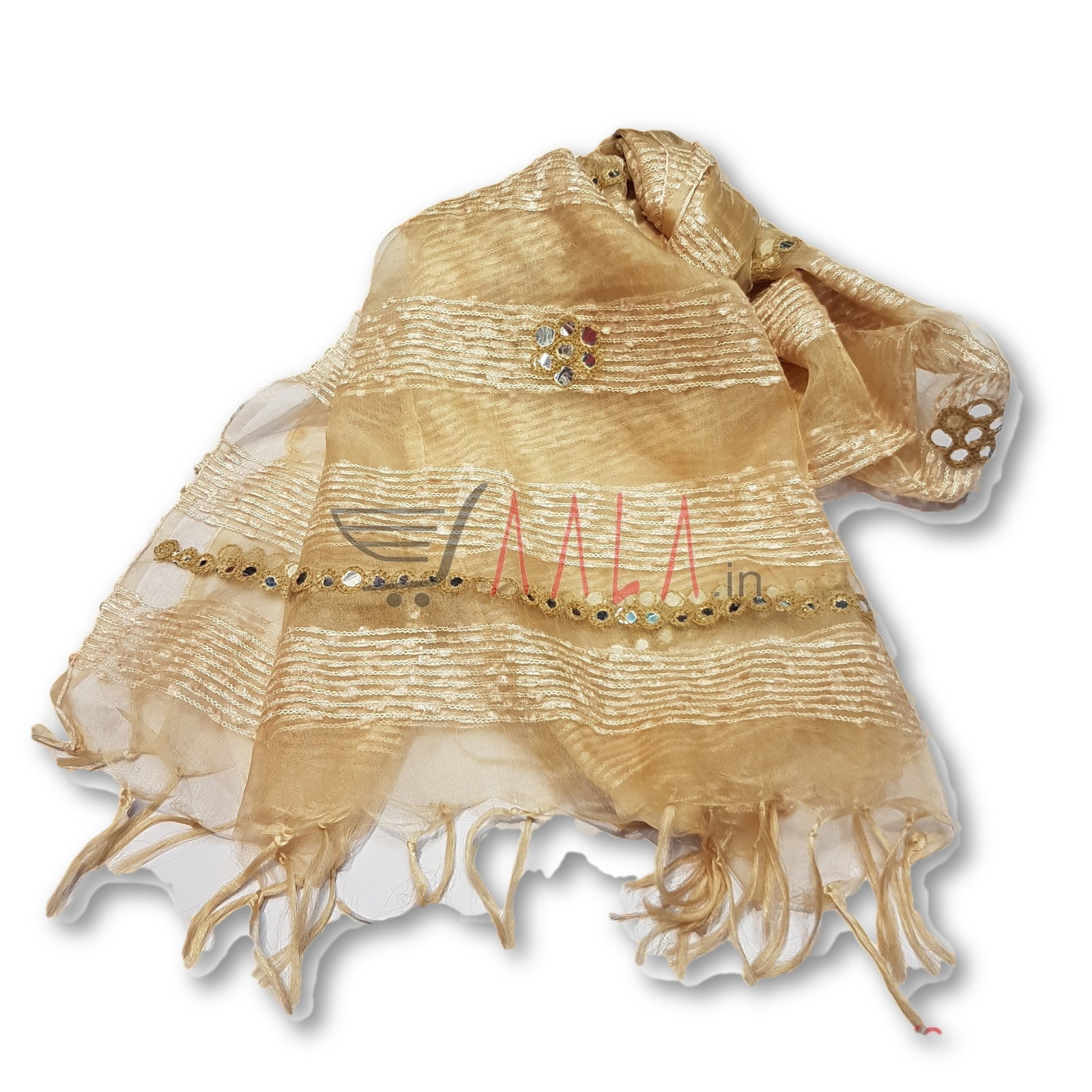 Line Tissue Dupatta 30 Inches Dyed 2.25 Metres 