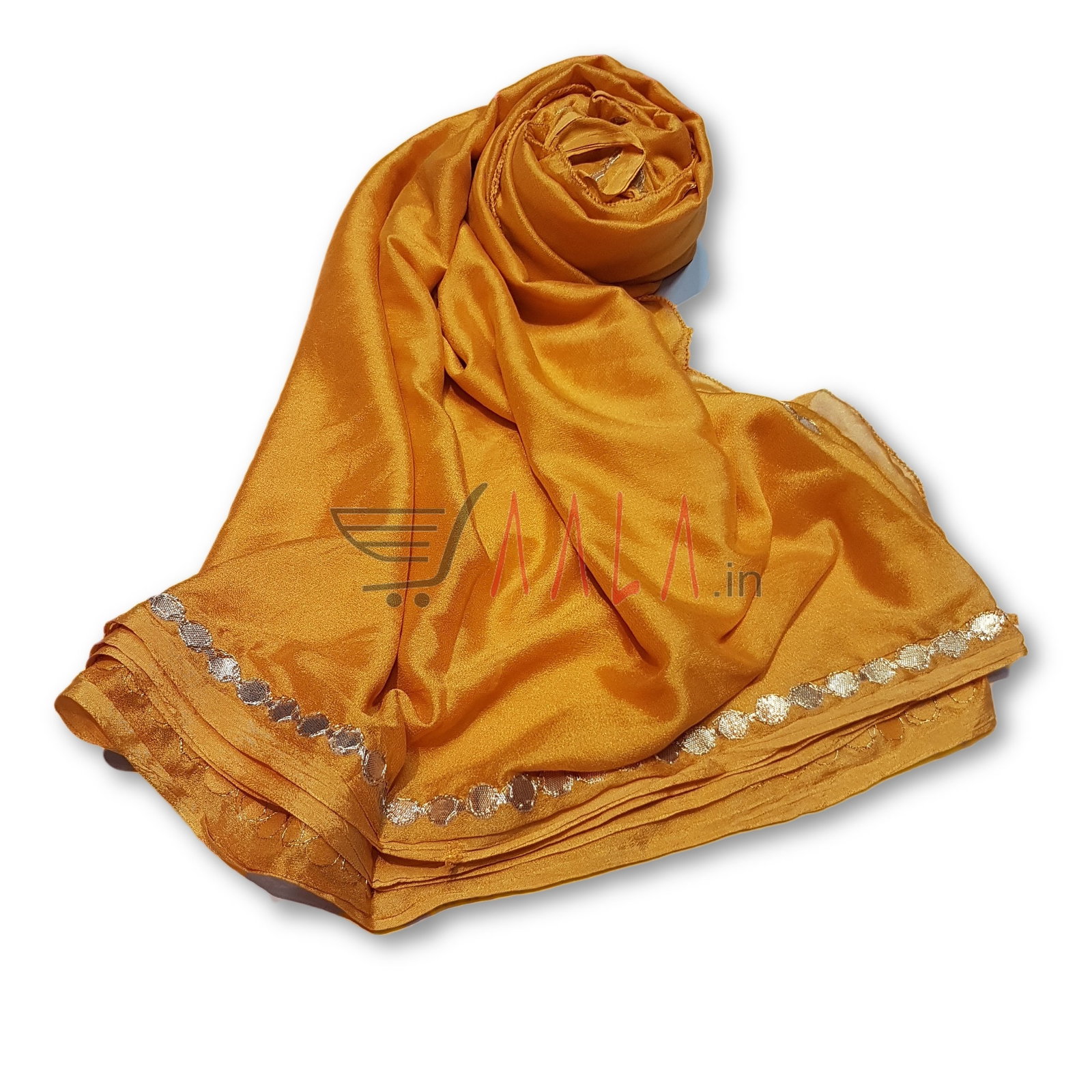 Zari Work Chinon Silk Dupatta 32 Inches Dyed 2.25 Metres 
