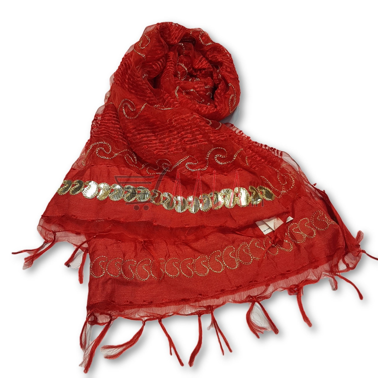 Heavy Zari Tissue Dupatta 32 Inches Dyed 2.25 Metres 