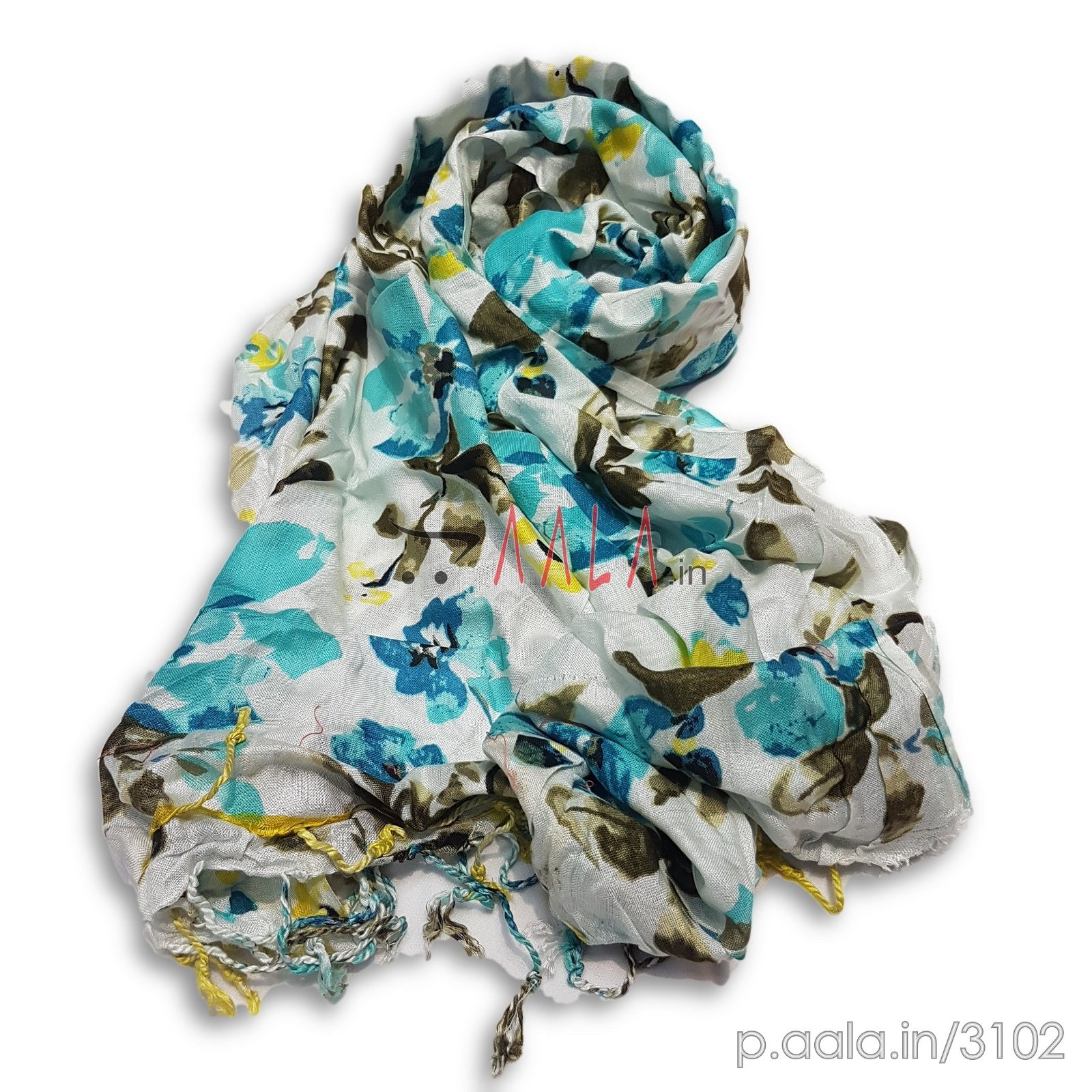 Printed Pashmina Stole 22 Inches Dyed 2.25 Metres #3102