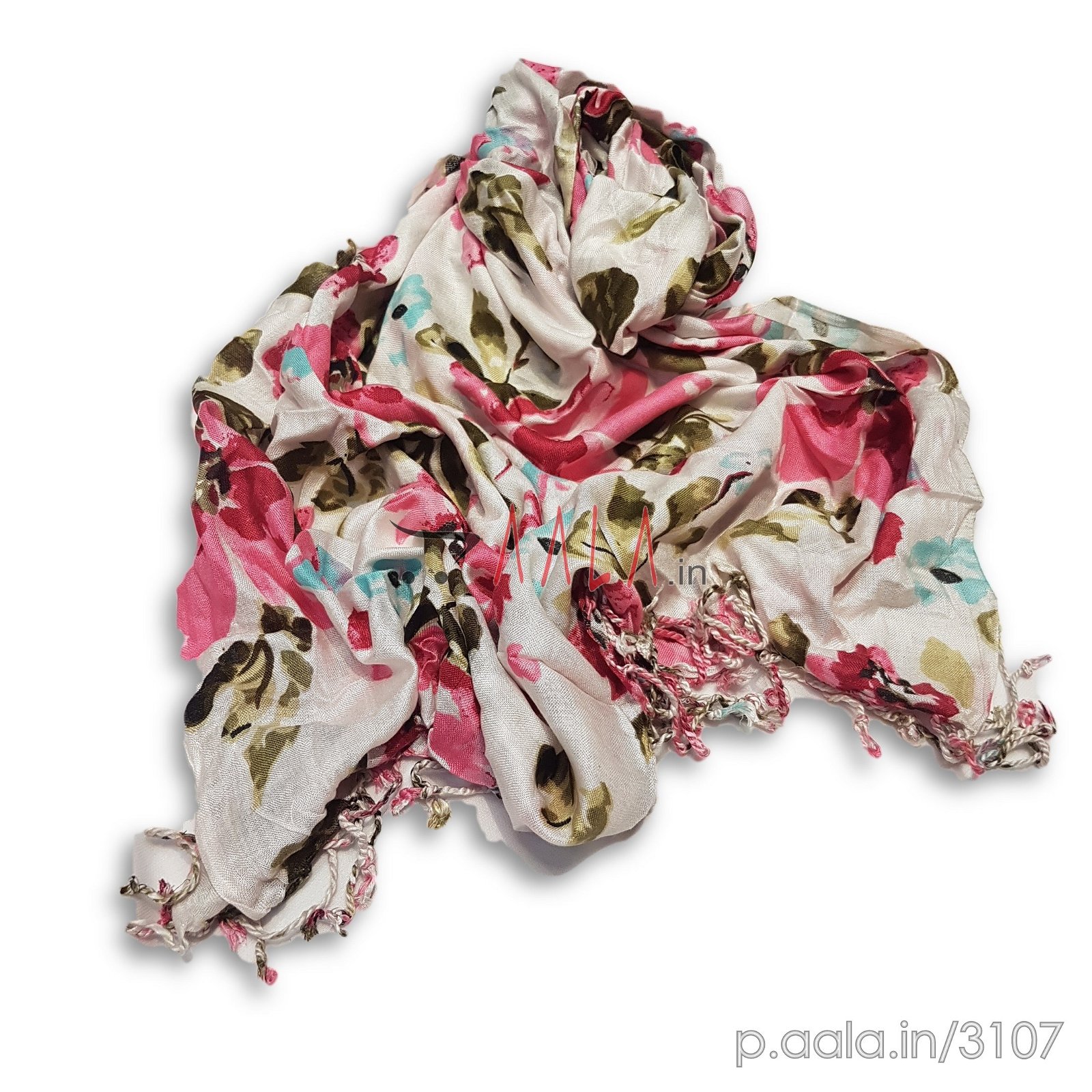 Printed Pashmina Stole 22 Inches Dyed 2.25 Metres #3107