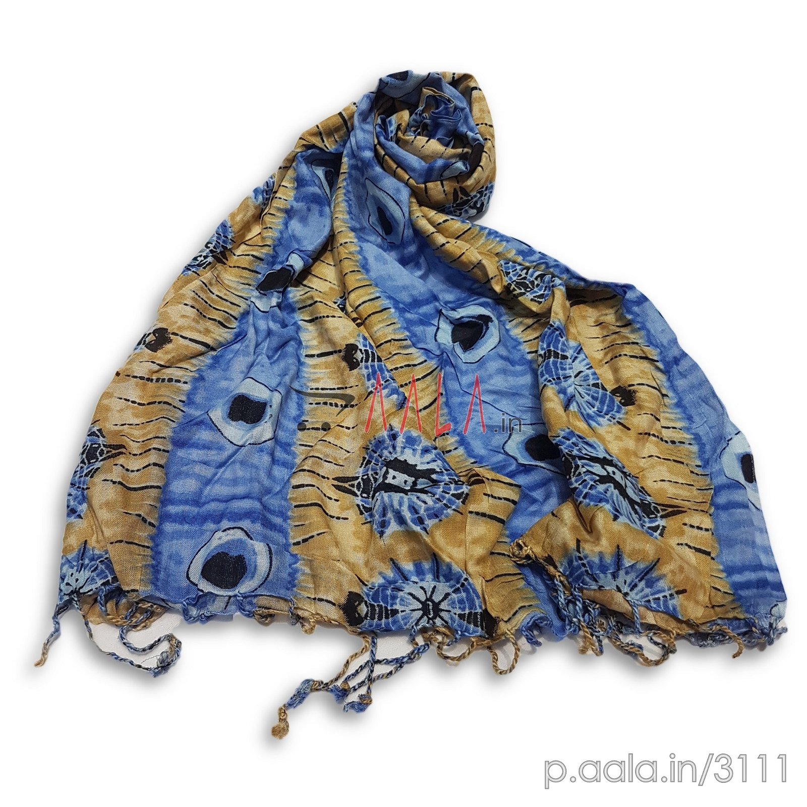 Printed Pashmina Stole 22 Inches Dyed 2.25 Metres #3111
