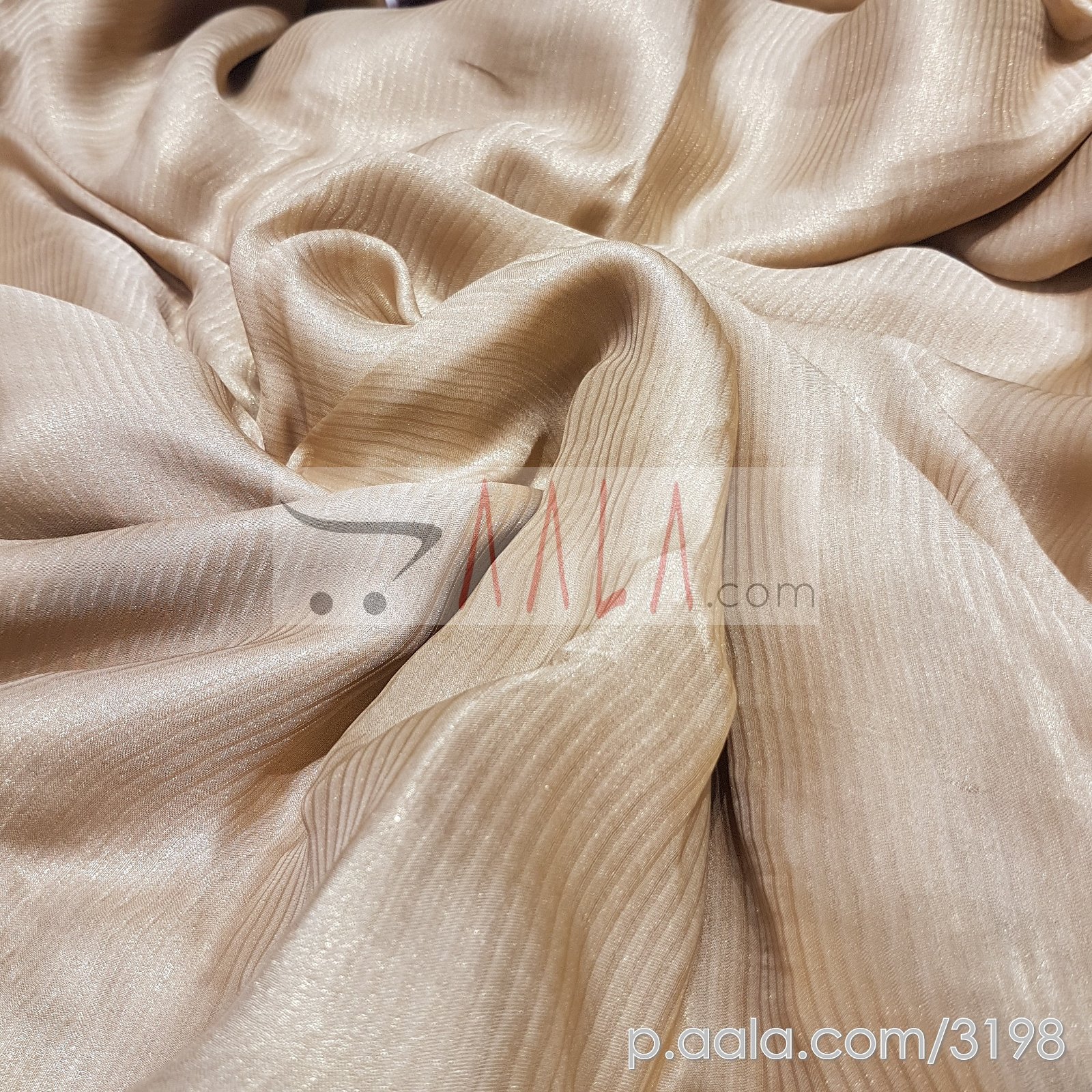 Foil Pleat Satin Georgette Poly-ester 44 Inches Dyed Per Metre #3198