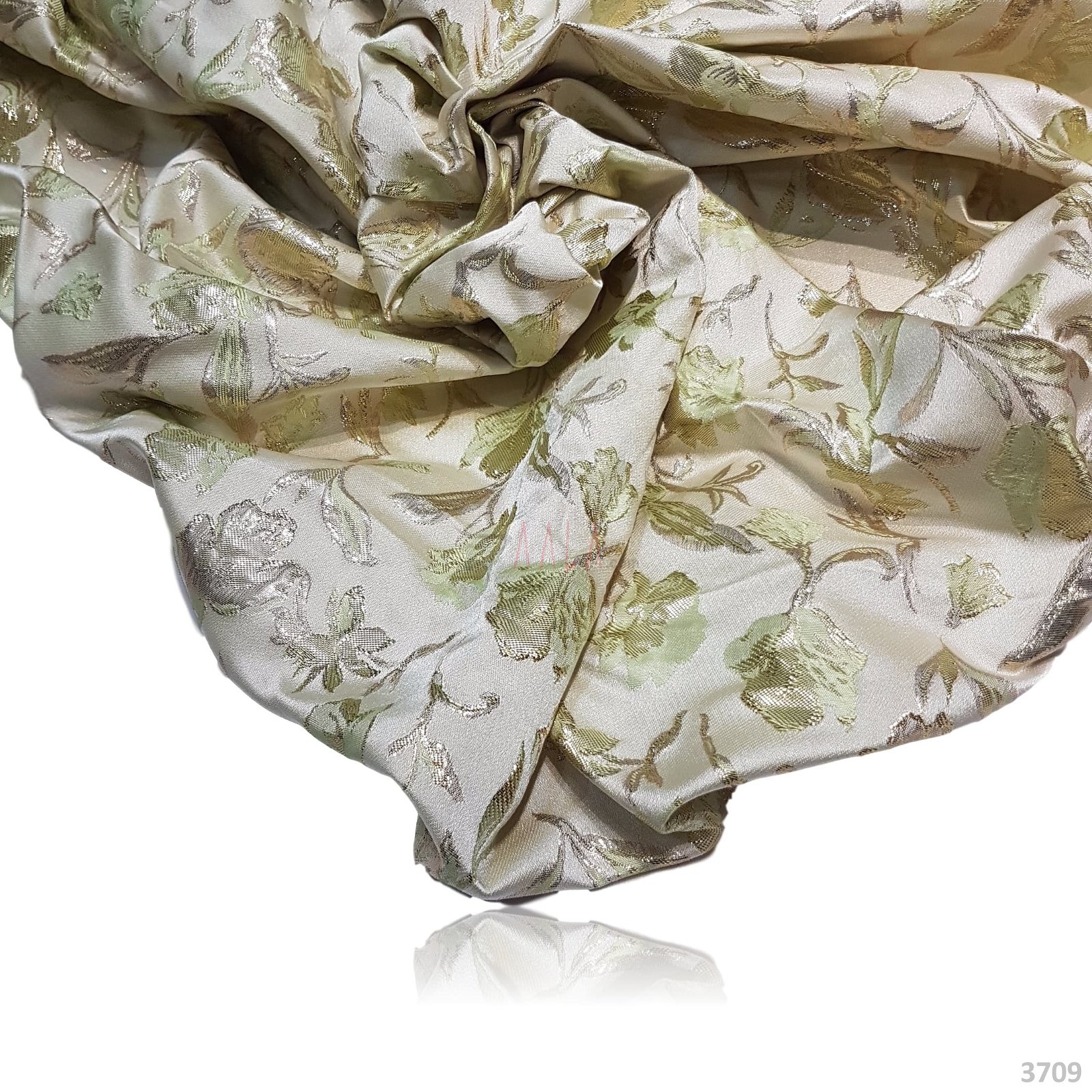 Multi Brocade Silk Poly-ester 58 Inches Dyed Per Metre #3709