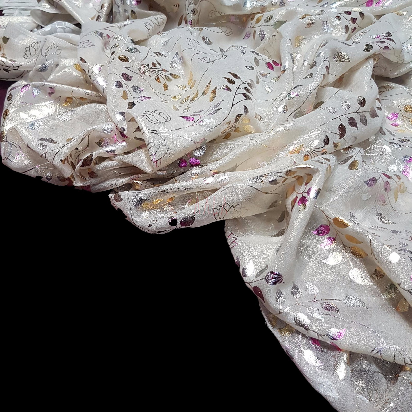 Foil Georgette Viscose 44 Inches Dyed Per Metre 