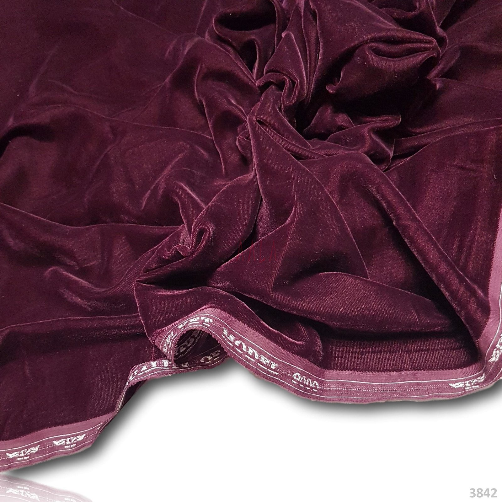 Micro 9000 Velvet Poly-ester 44 Inches Dyed Per Metre #3842/WINE