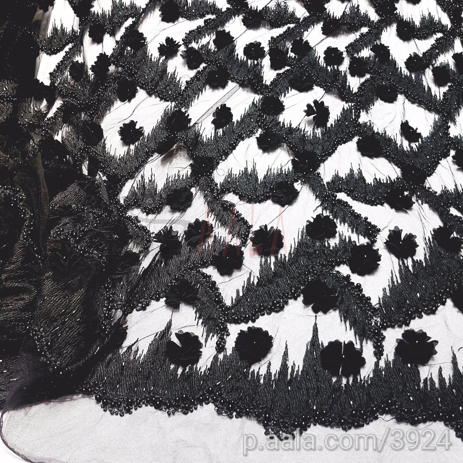 Embroidered Net Blend 52 Inches Dyed Per Metre 