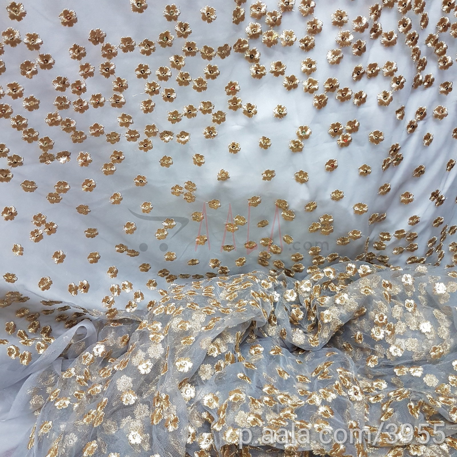 Embroidered Net Blend 44 Inches Dyed Per Metre 