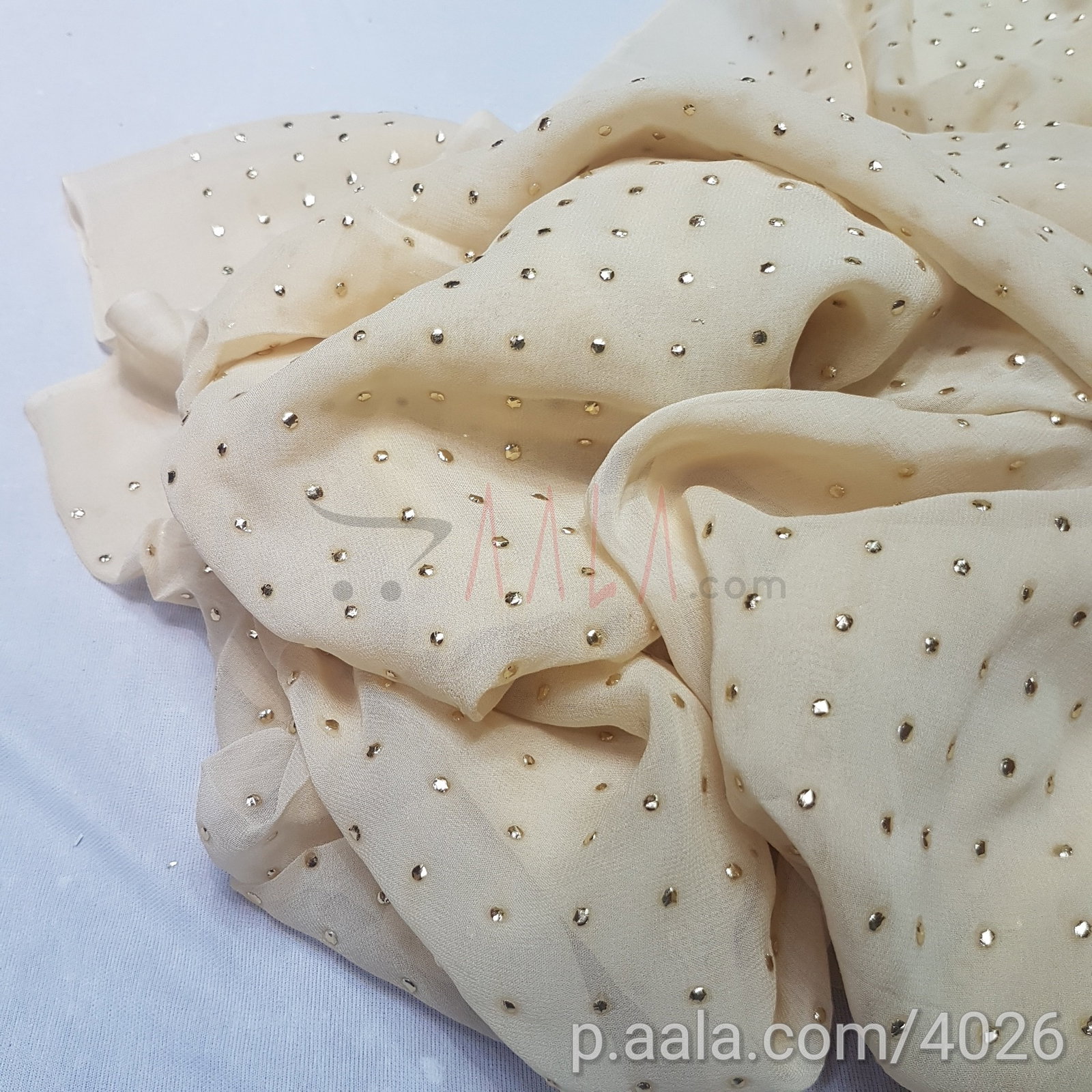 Machine Mukaish Georgette Viscose 44 Inches Dyed Per Metre 