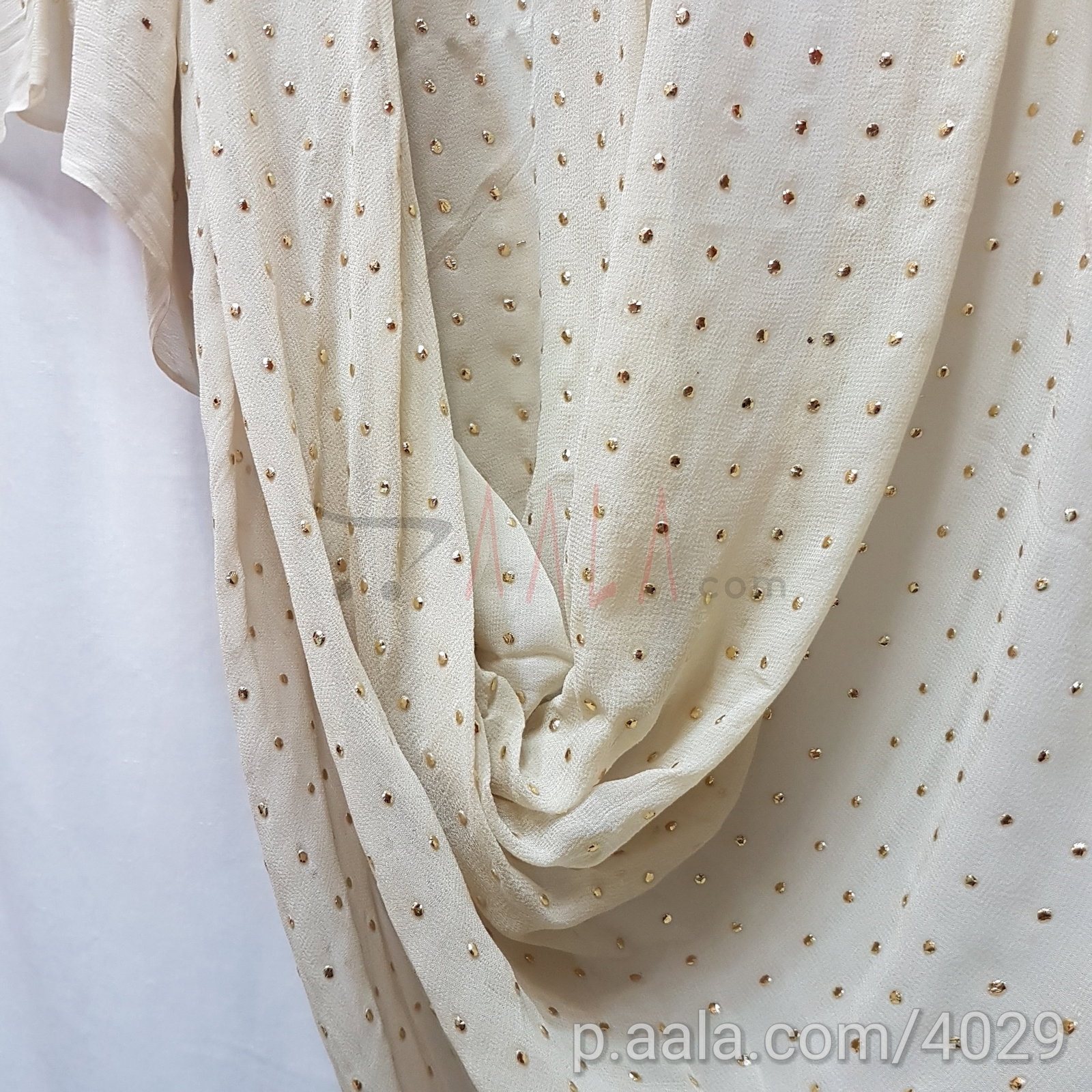 Machine Mukaish Georgette Viscose 44 Inches Dyed Per Metre 