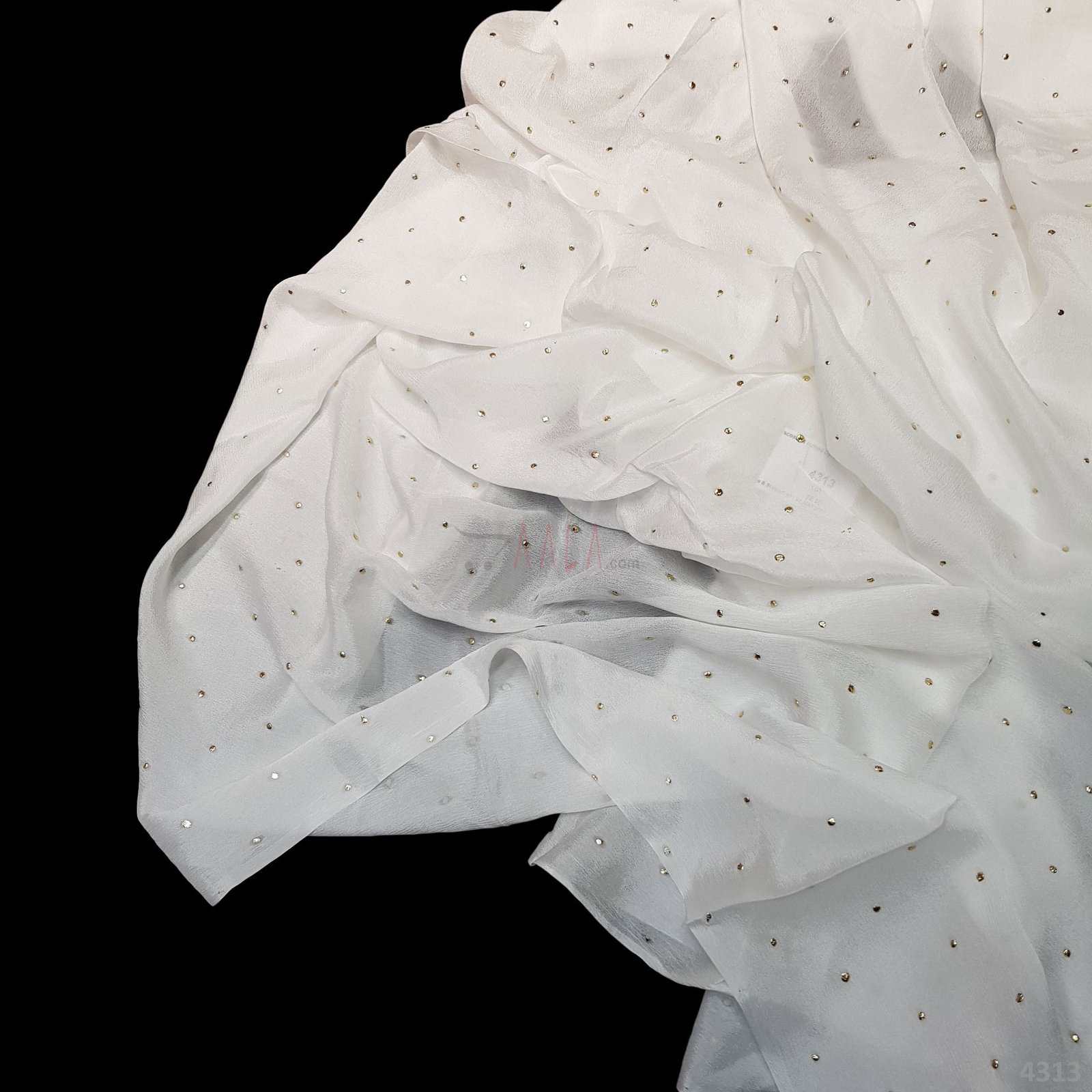Machine Mukaish Crepe Chiffon Viscose 44 Inches Dyeable Per Metre 
