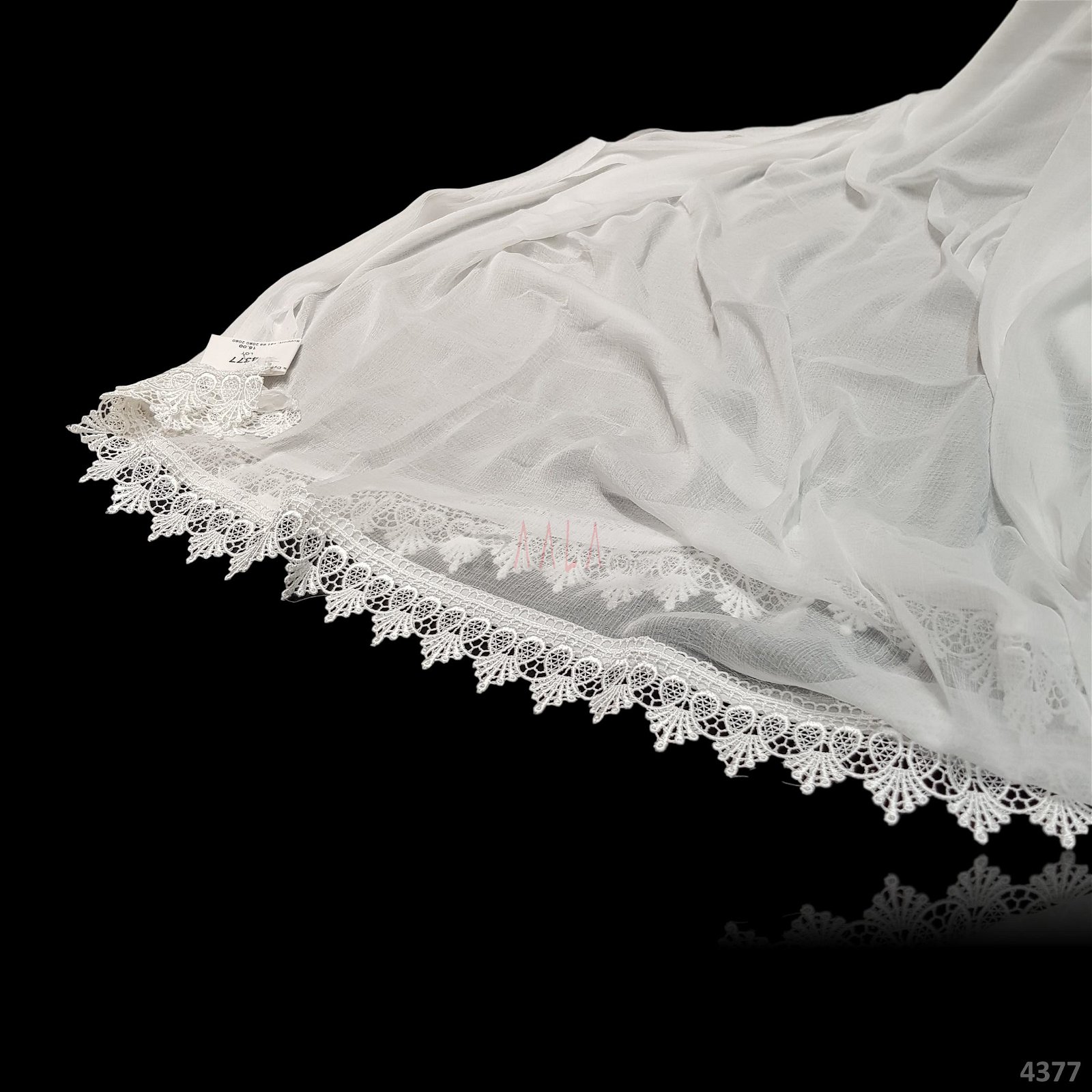 Heavy Lace Chiffon Dupatta 32 Inches Dyeable 2.25 Metres #4377